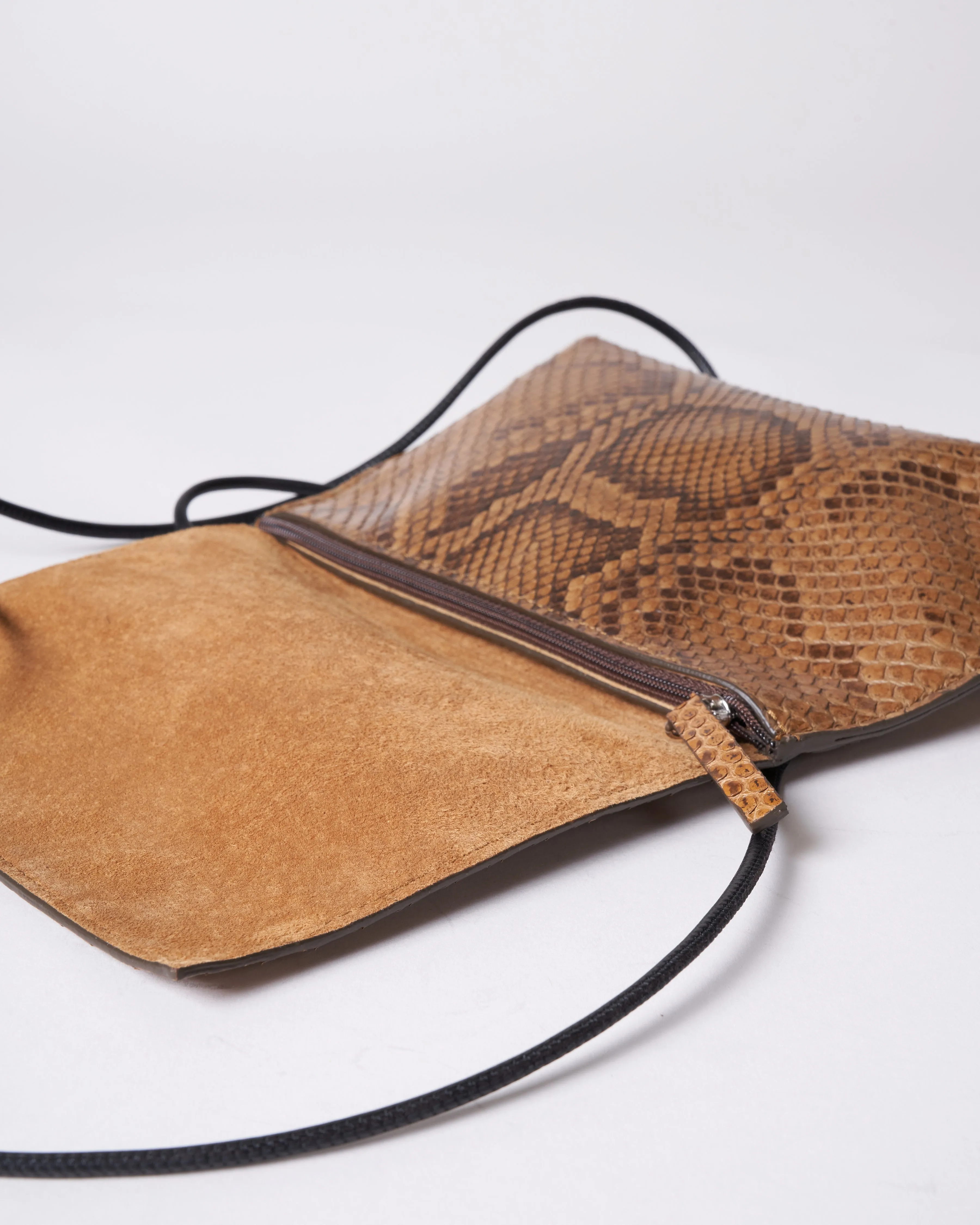 strappy foldover - toffee python