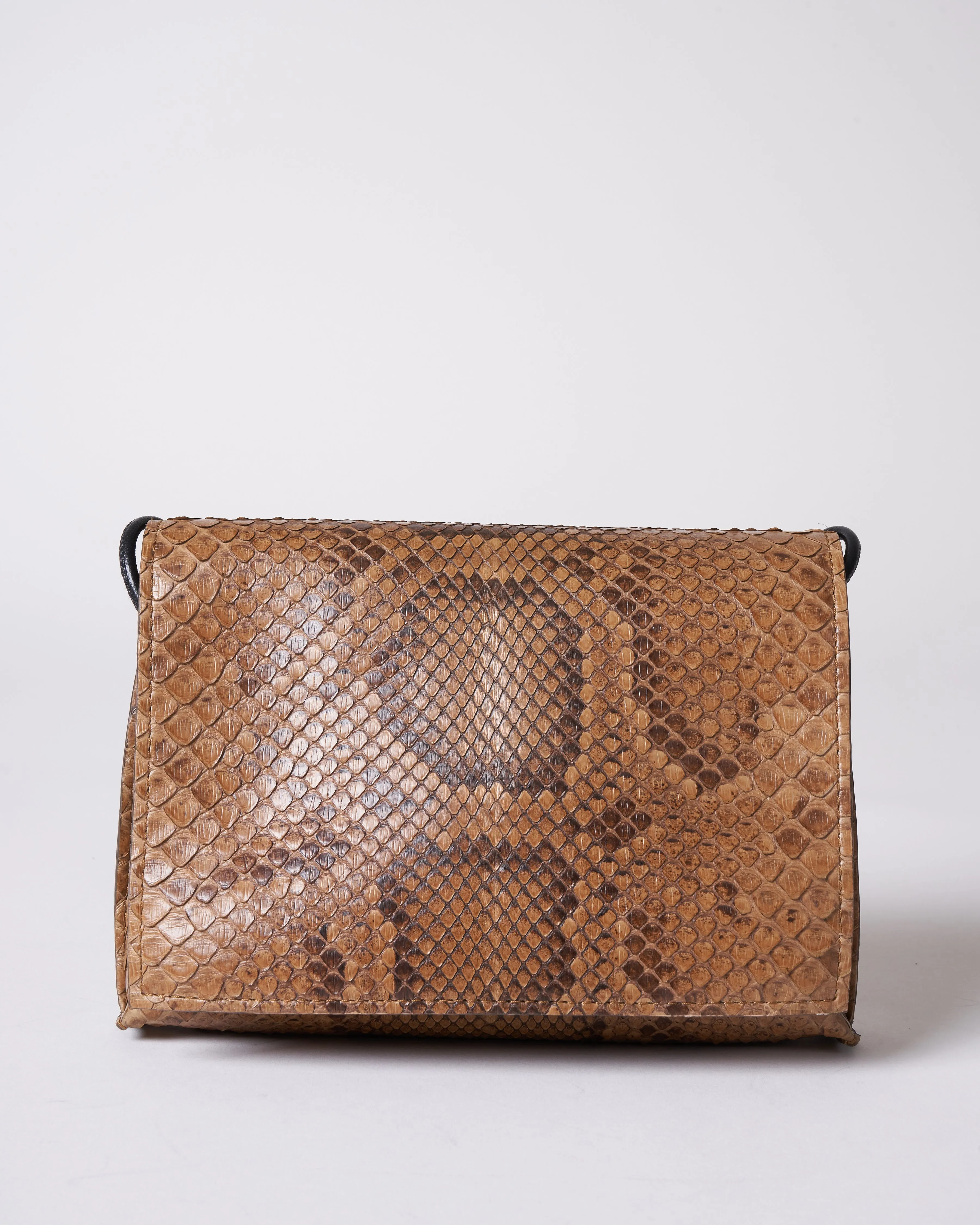 strappy foldover - toffee python