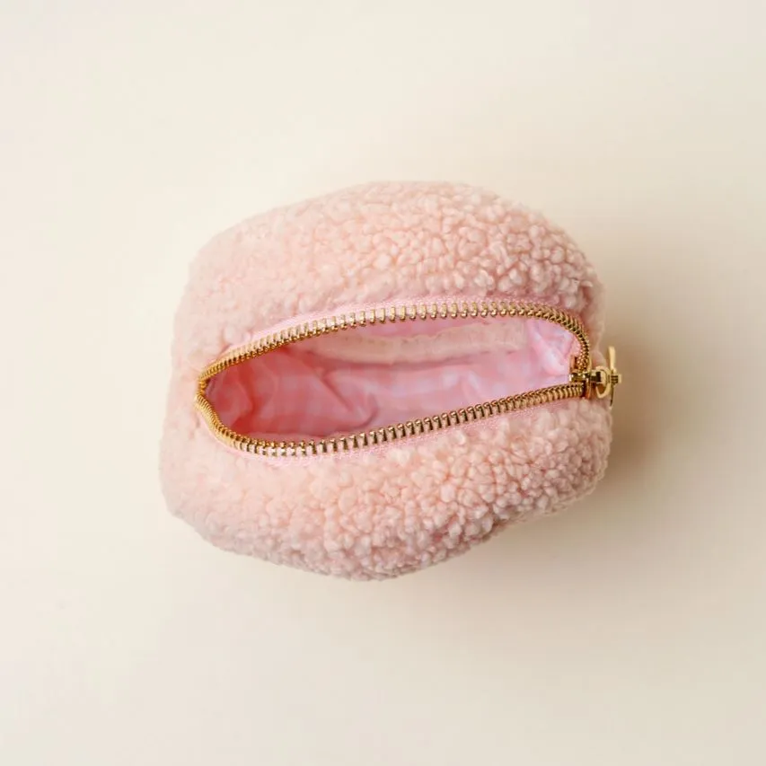Strawberry Teddy Circle Zipper Pouch