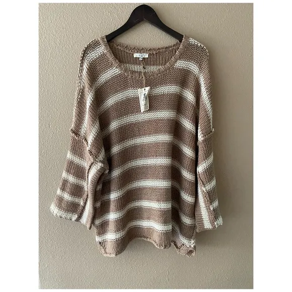 Striped oversized knit sweater