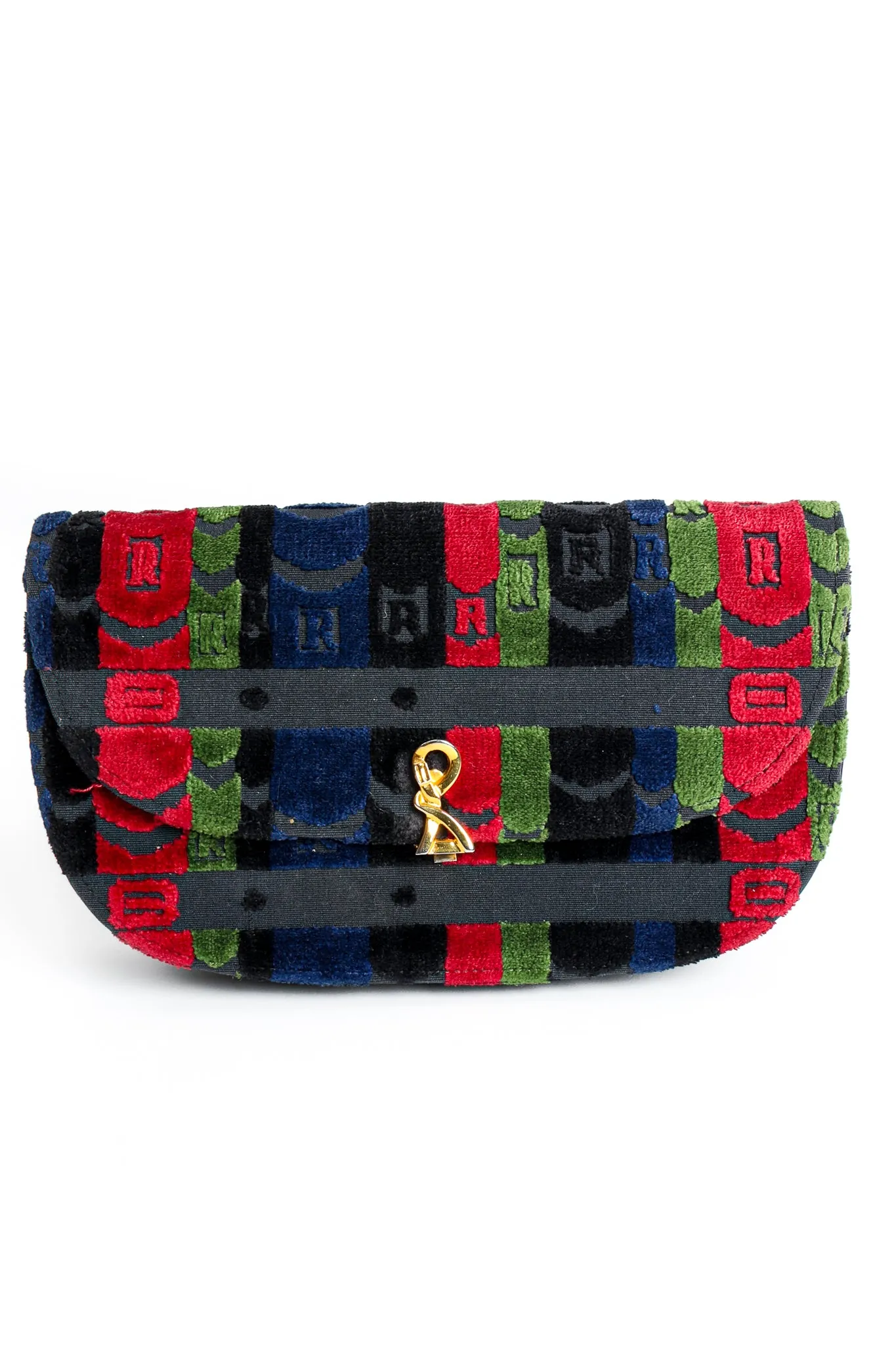Striped Velvet Convertible Clutch
