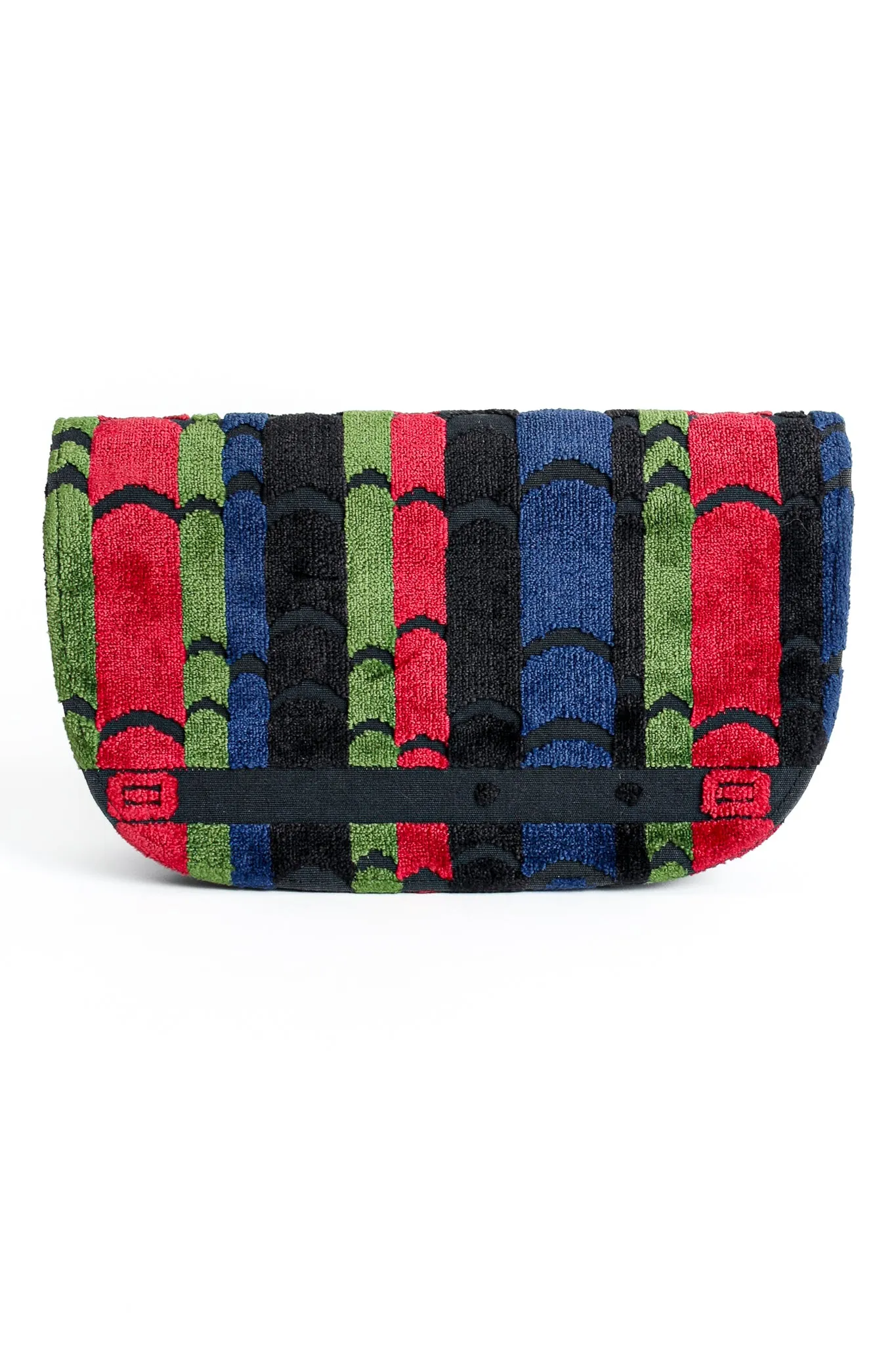 Striped Velvet Convertible Clutch