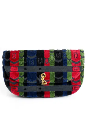 Striped Velvet Convertible Clutch