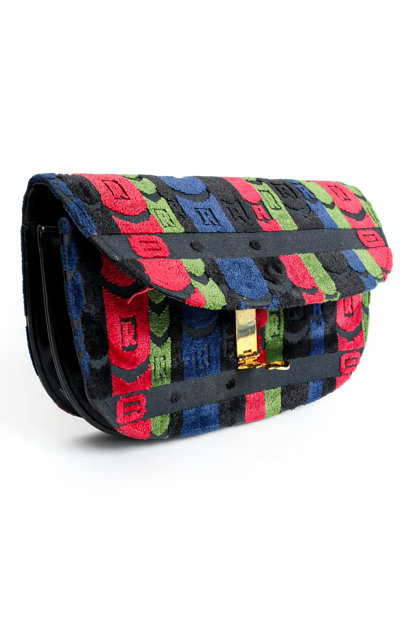 Striped Velvet Convertible Clutch