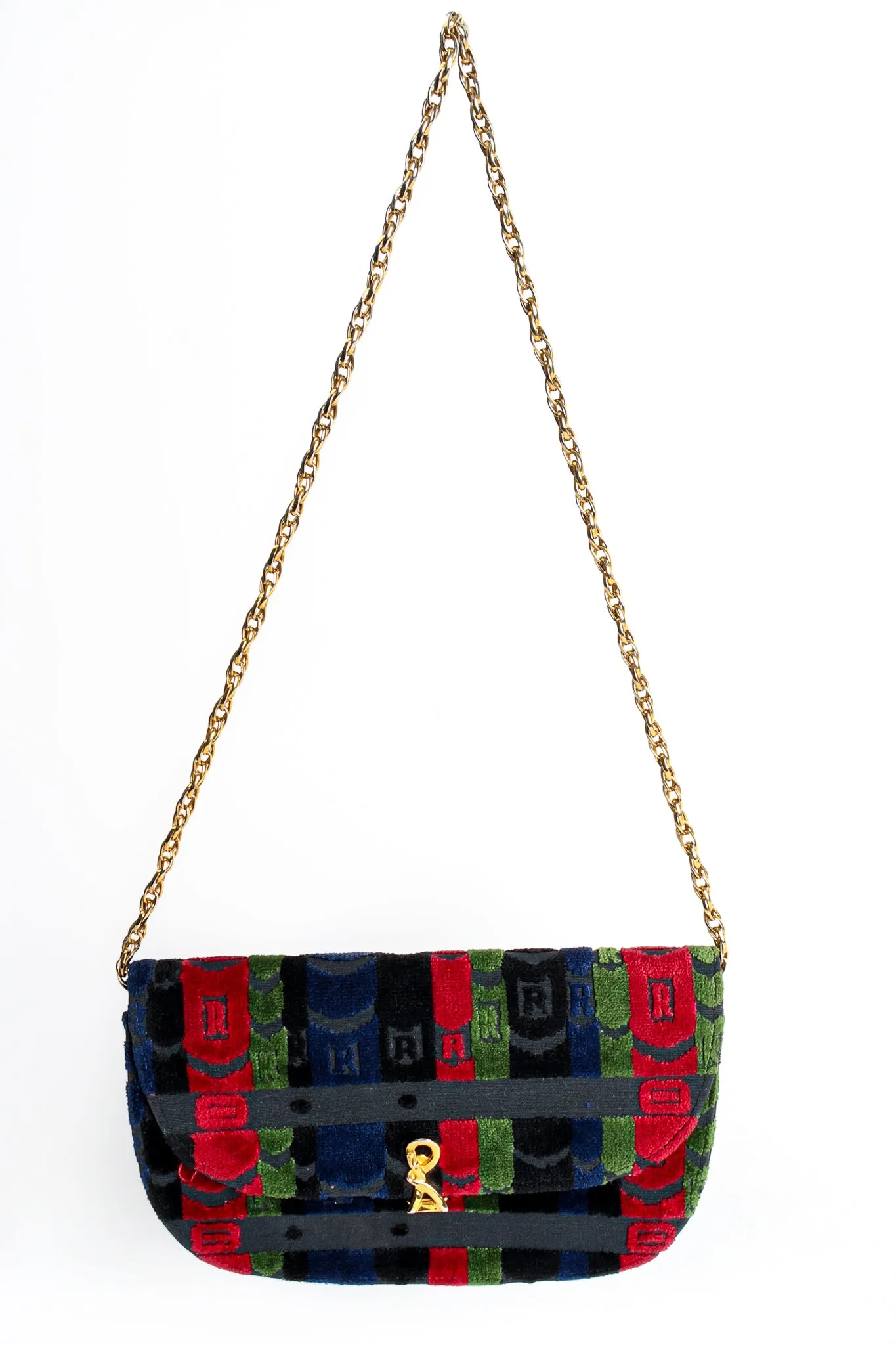 Striped Velvet Convertible Clutch