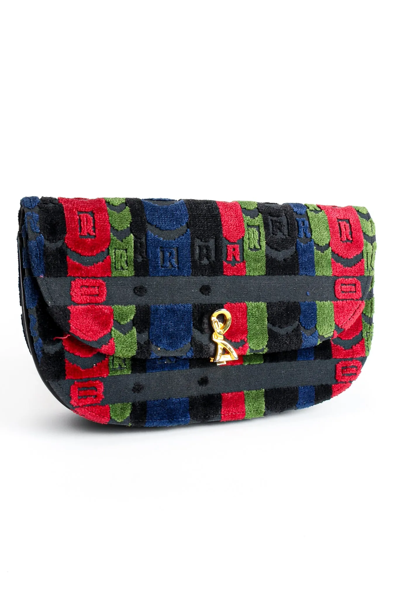 Striped Velvet Convertible Clutch