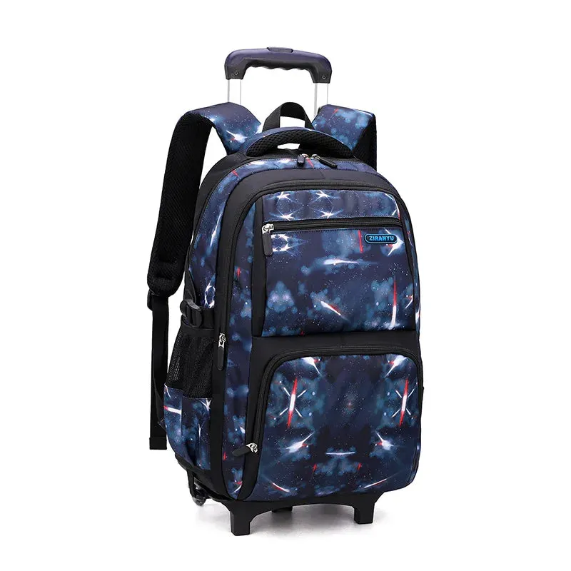 Student's School Carry On Bag With Wheels Rolling Backpack School Bag with 6 Wheels Luggage with Lunch Bag