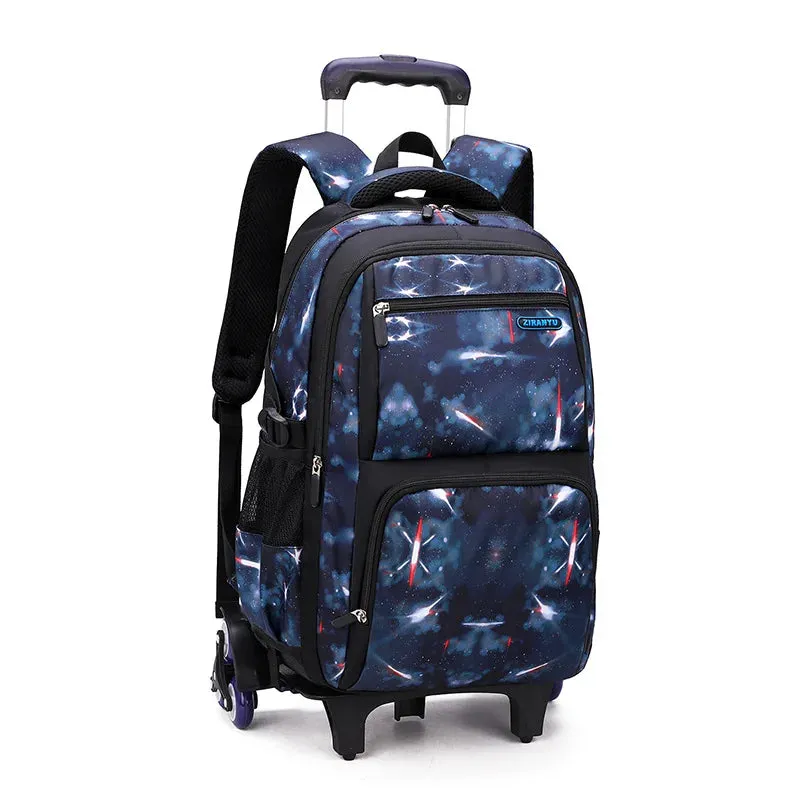 Student's School Carry On Bag With Wheels Rolling Backpack School Bag with 6 Wheels Luggage with Lunch Bag
