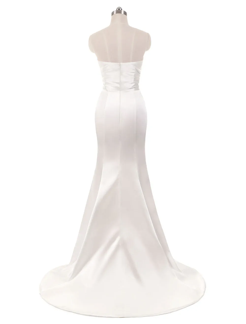 Stunning Ivory Wedding Dresses Strapless Mermaid Evening Dresses V Neck Sleeveless Split Beach Bridal Gown With Court Train