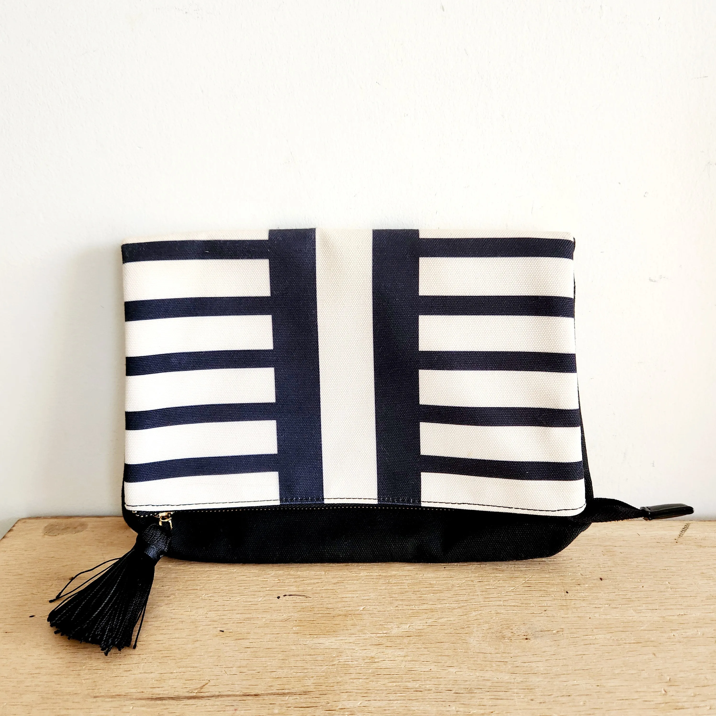 Summer & Rose Striped Foldover Clutch
