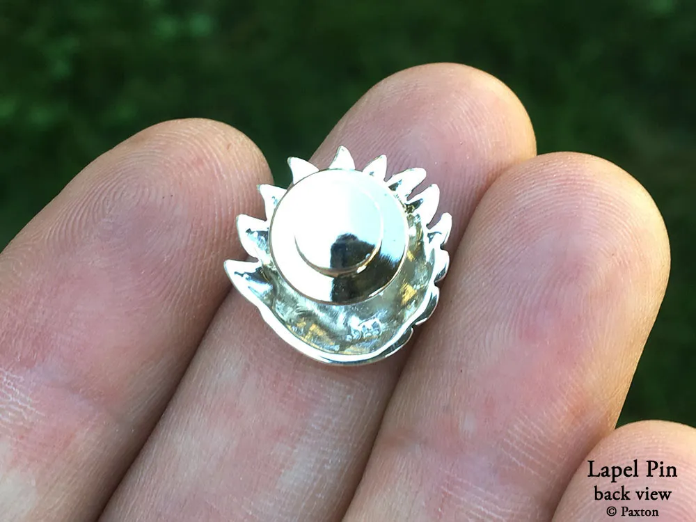 Sun Wave Lapel Pin Sterling Silver