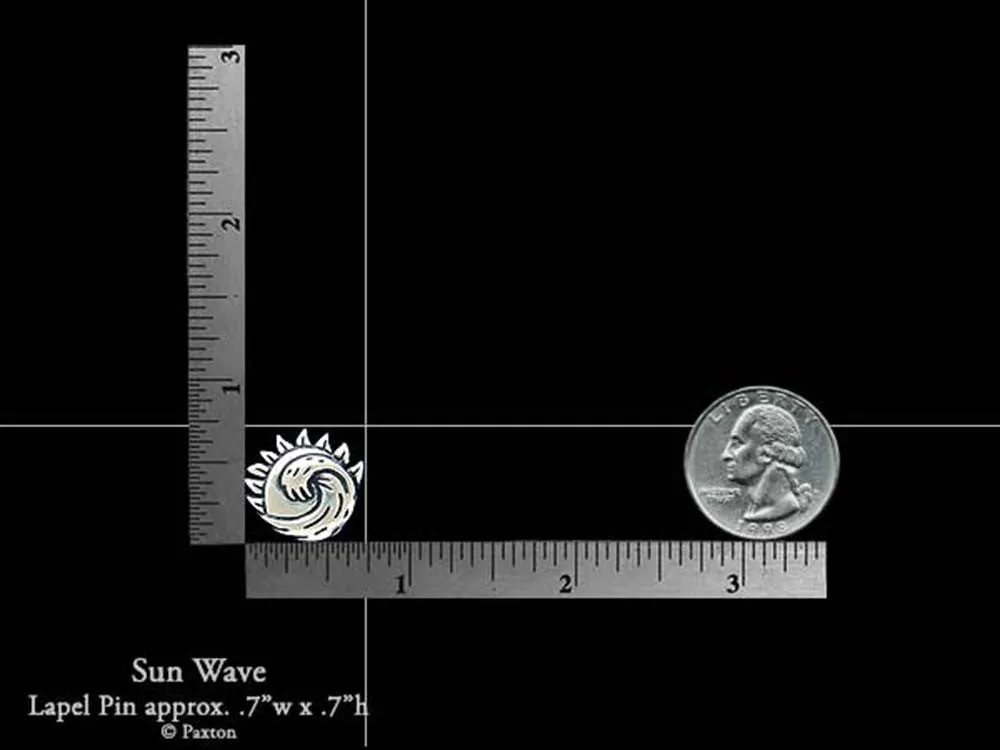 Sun Wave Lapel Pin Sterling Silver