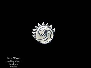 Sun Wave Lapel Pin Sterling Silver