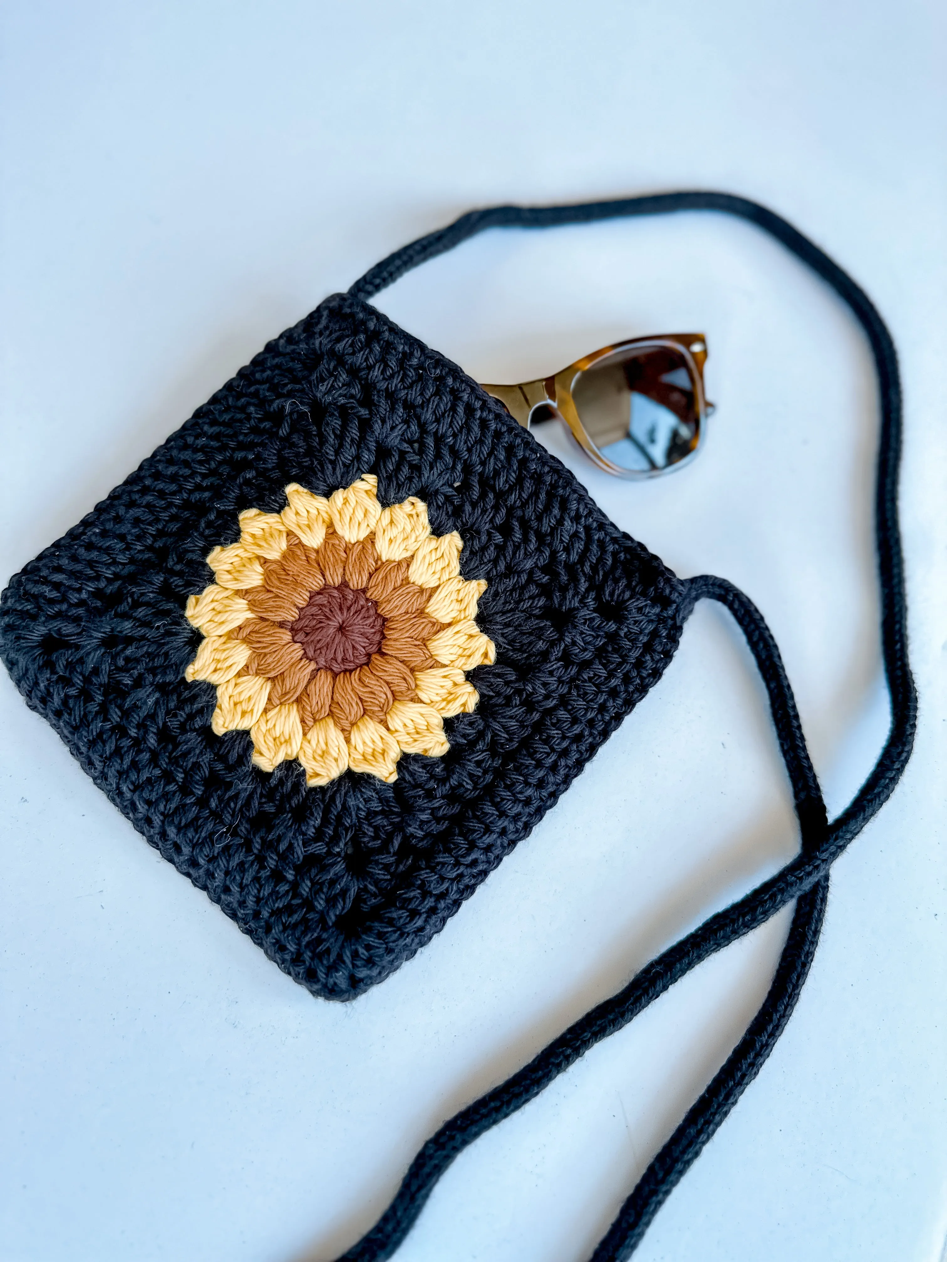 Sunflower Crossbody Bag & Lip Balm Keychain Set