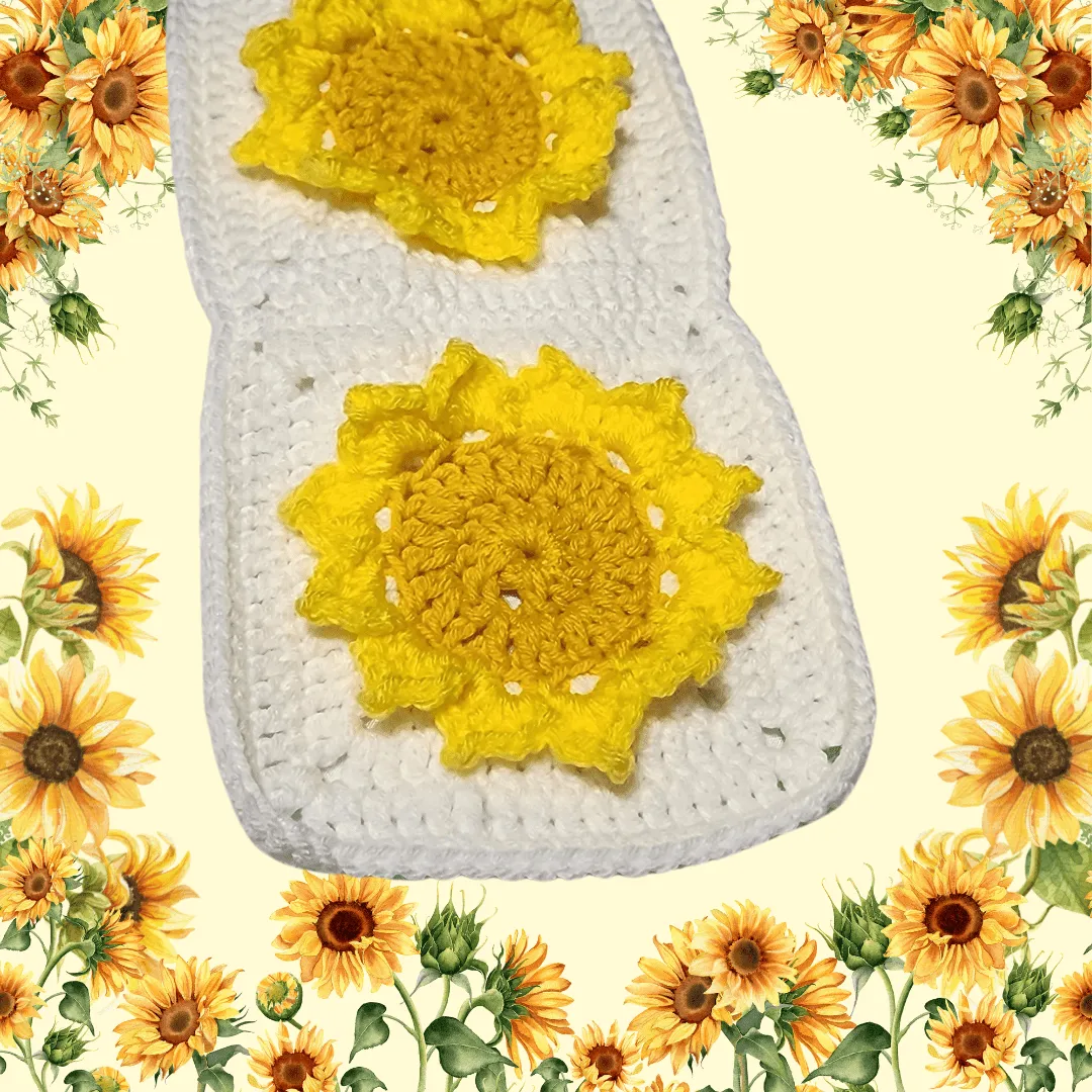 Sunflowers in Snow Scarf Crochet Pattern