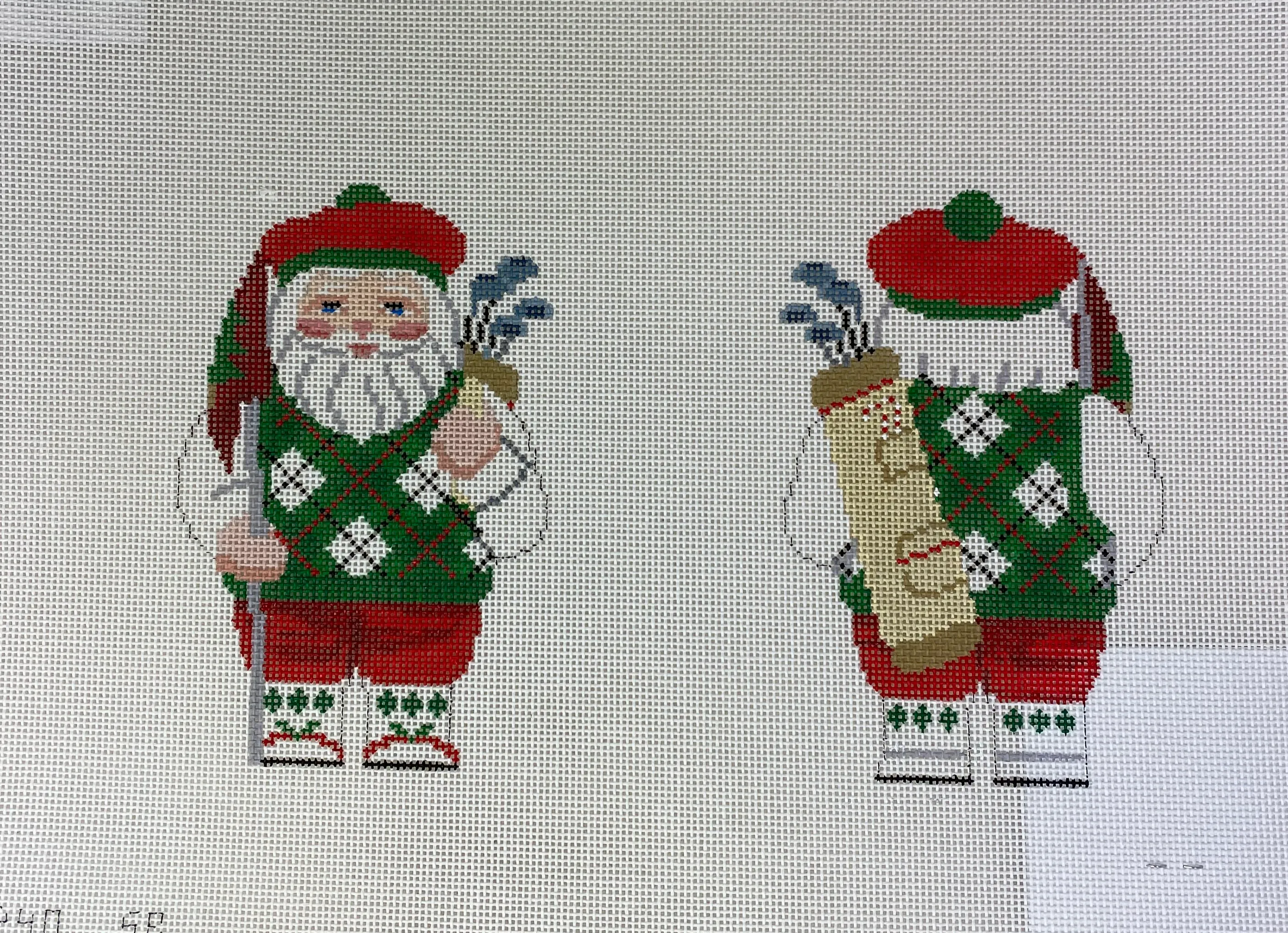 Susan Roberts Needlepoint 1240-18 Santa Golfing