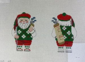 Susan Roberts Needlepoint 1240-18 Santa Golfing