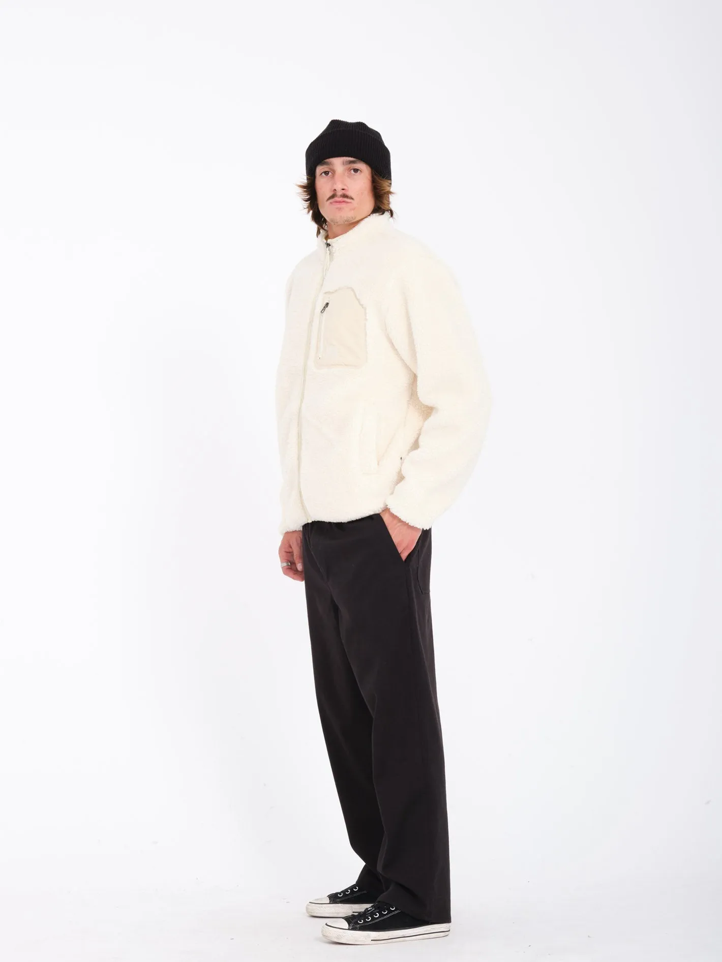 Sweat Sherpa Zippé Muzzer Fuzzar - DIRTY WHITE