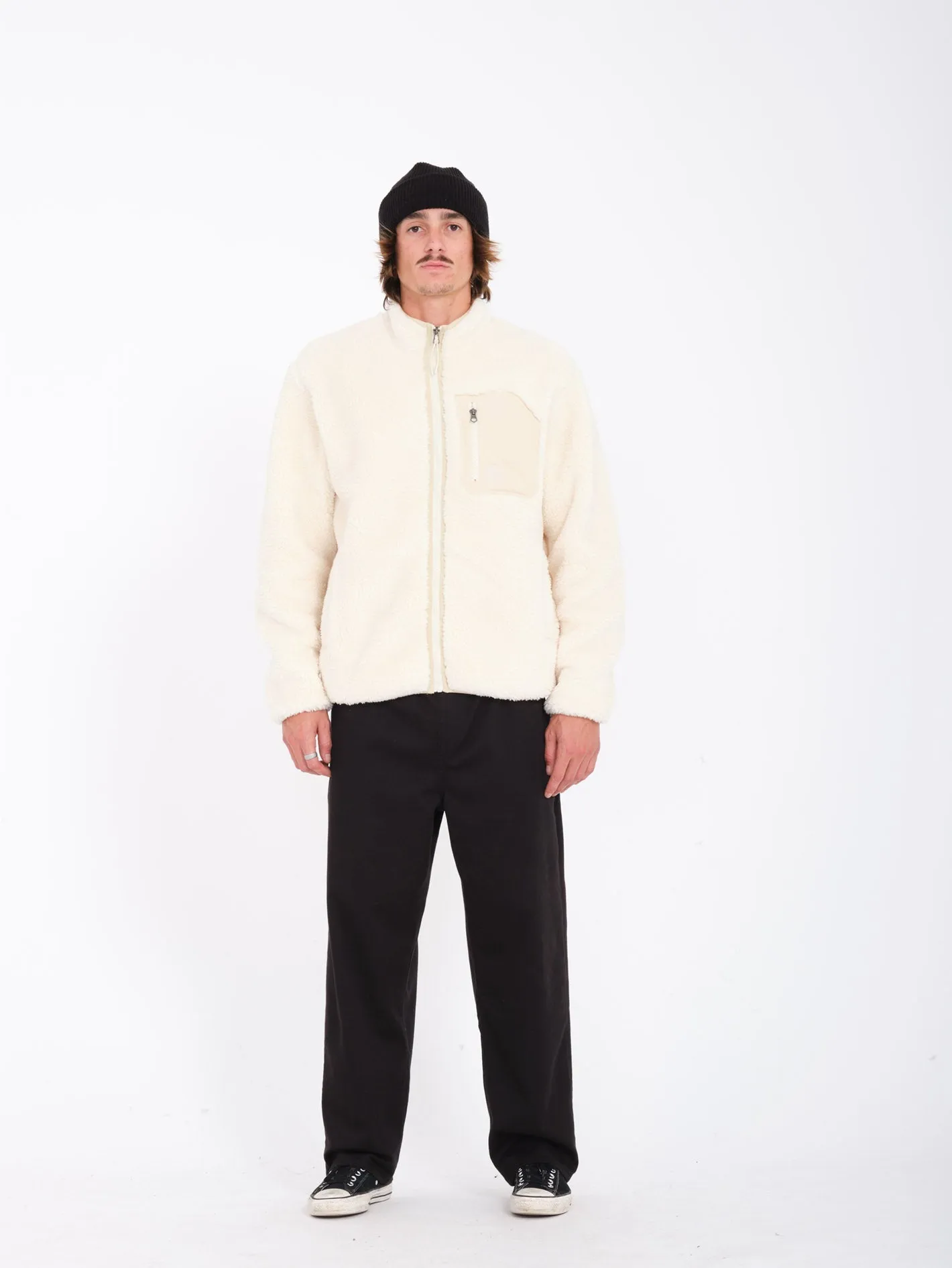 Sweat Sherpa Zippé Muzzer Fuzzar - DIRTY WHITE