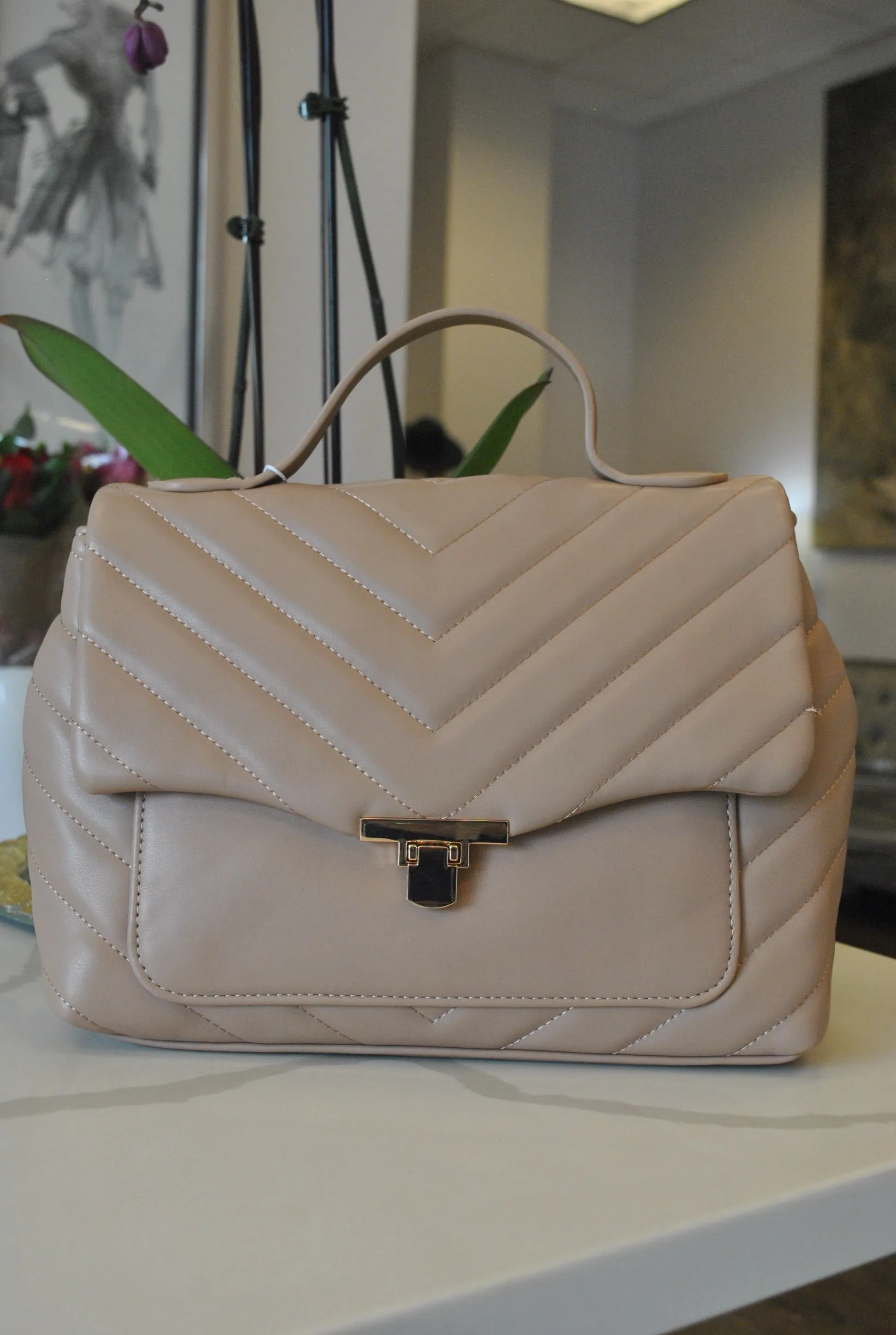 TAUPE SATCHEL BAG