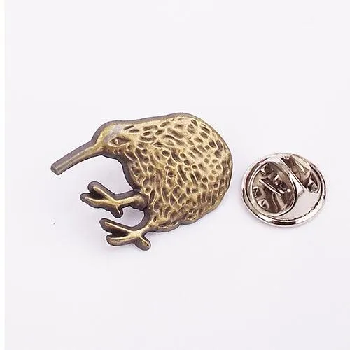 Textured NZ Kiwi Bird Pinback Badge