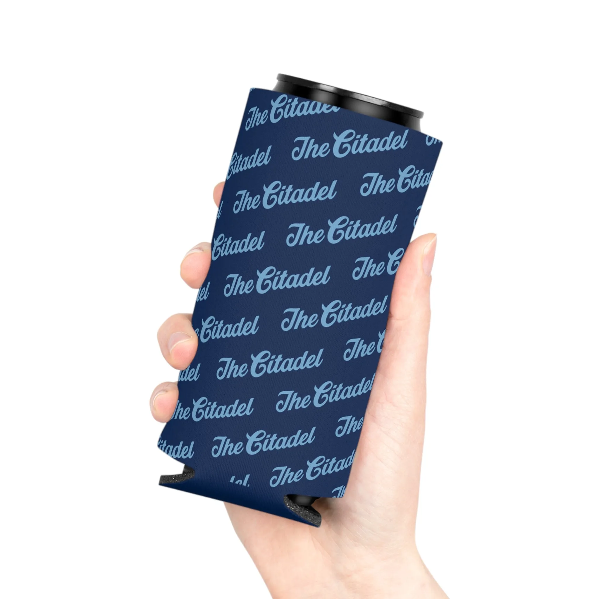 The Citadel Script Pattern Can Cooler