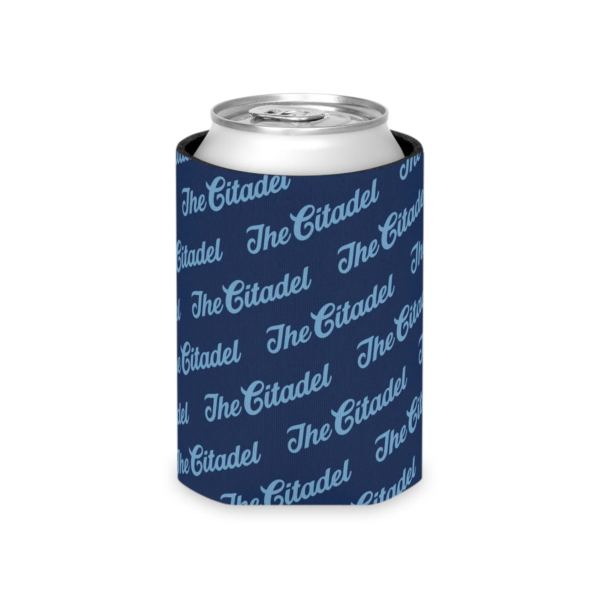 The Citadel Script Pattern Can Cooler