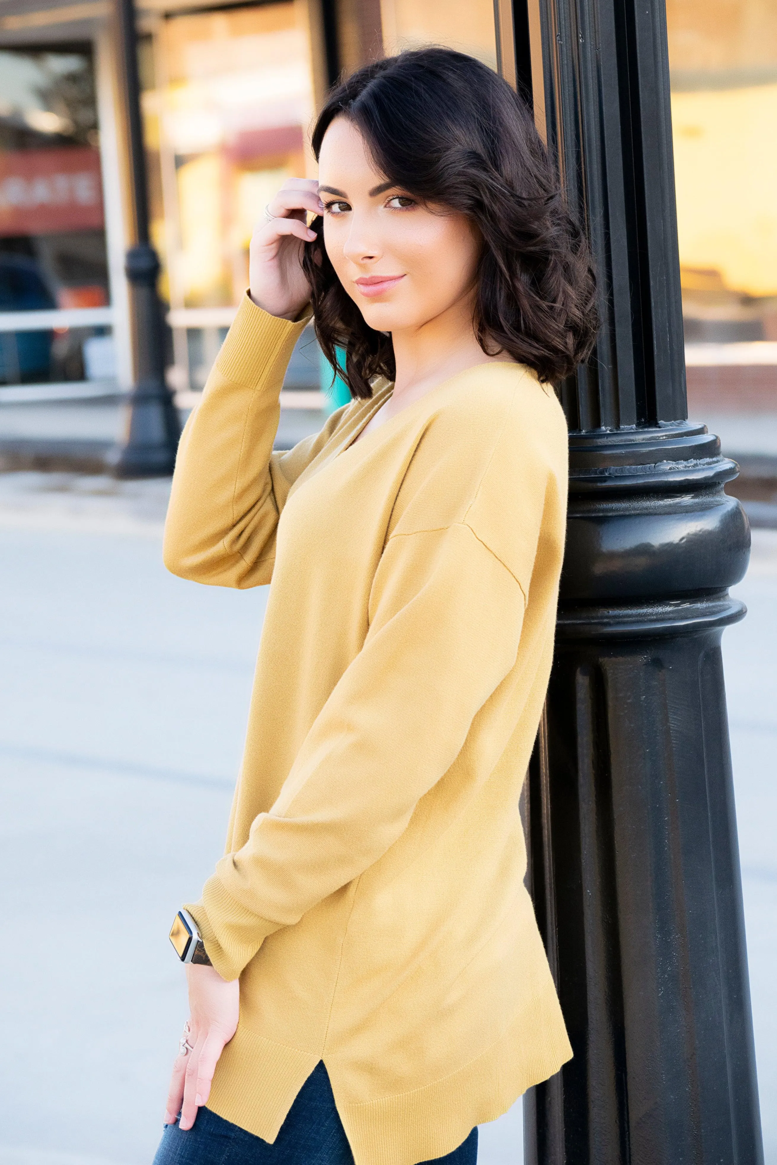 The Madison Sweater- Mustard