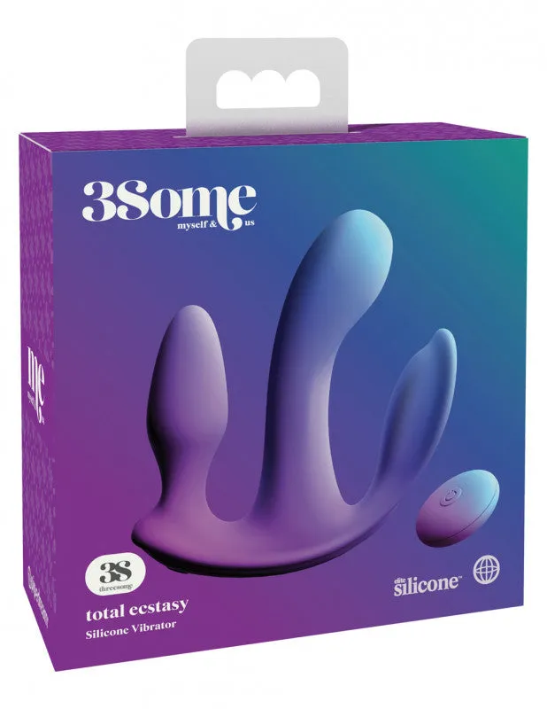 Threesome Total Ecstay Silicone Vibrator - Purple