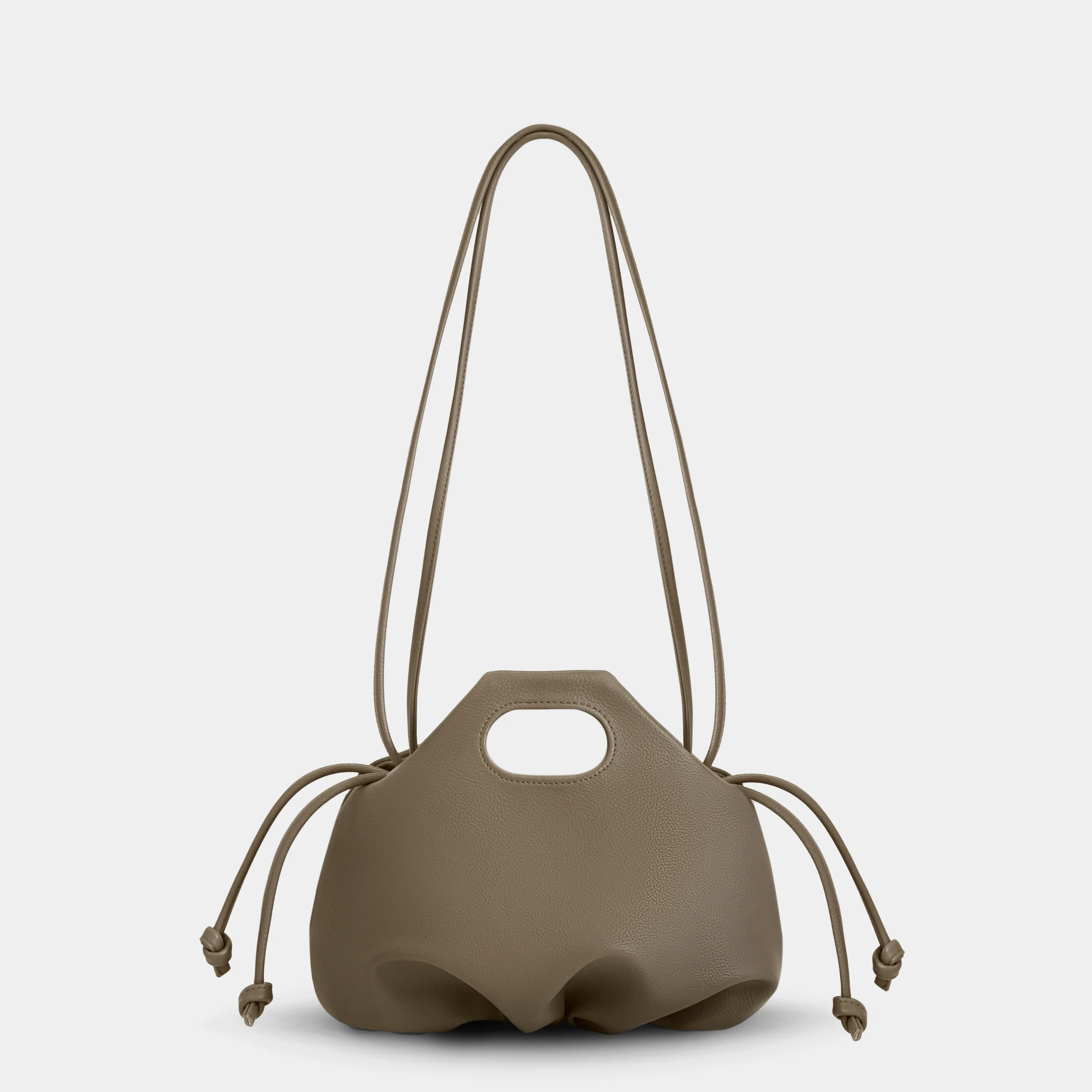 Túi xách Flower M (Medium) 2 DÂY màu Beige tối