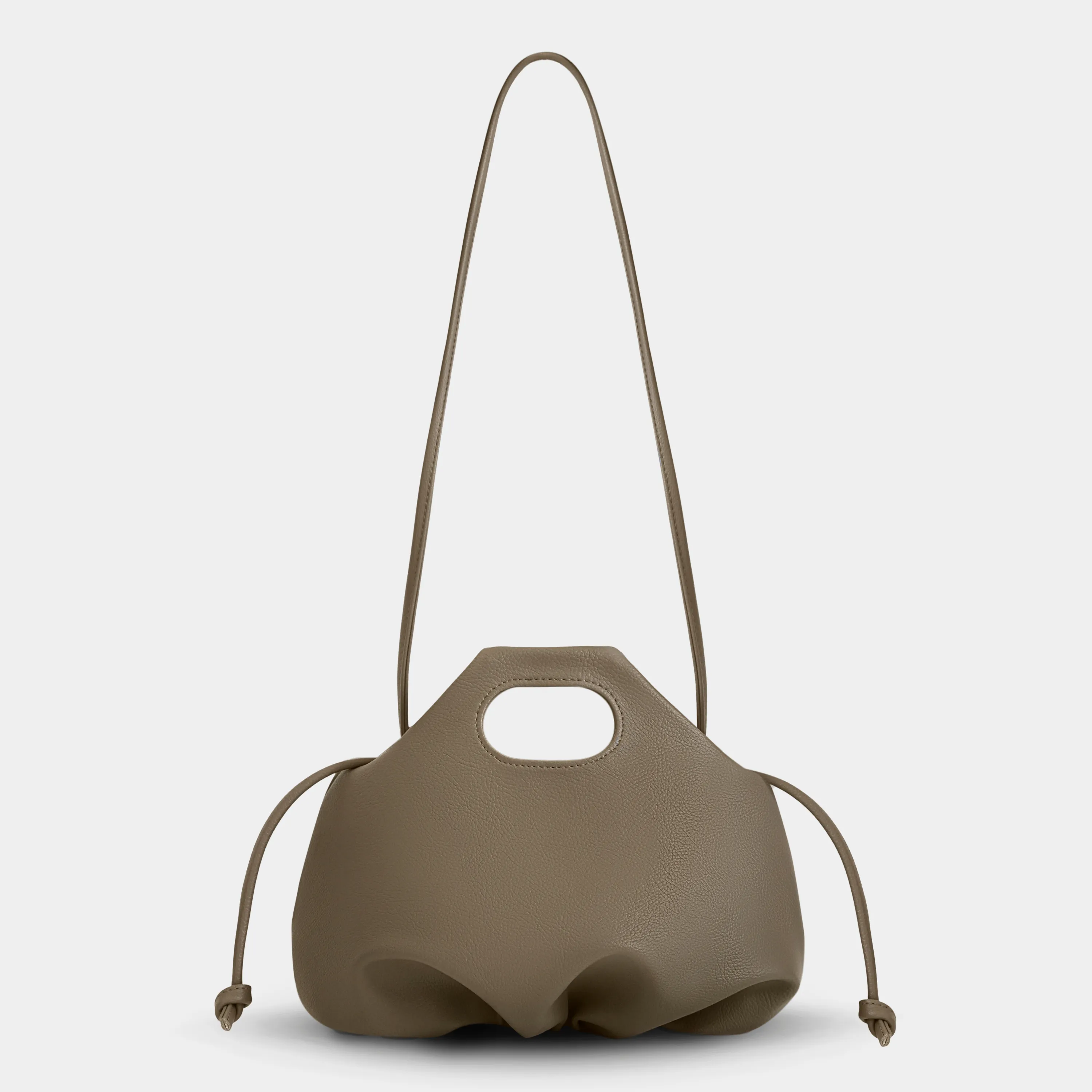Túi xách Flower M (Medium) 2 DÂY màu Beige tối