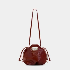 Túi xách MINI FLOWER DRAWSTRING màu Đỏ đô