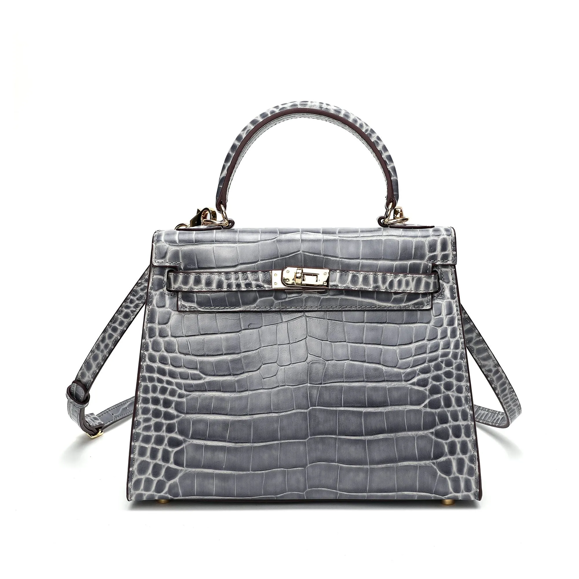 Tiffany & Fred Alligator Embossed Leather Grace Satchel