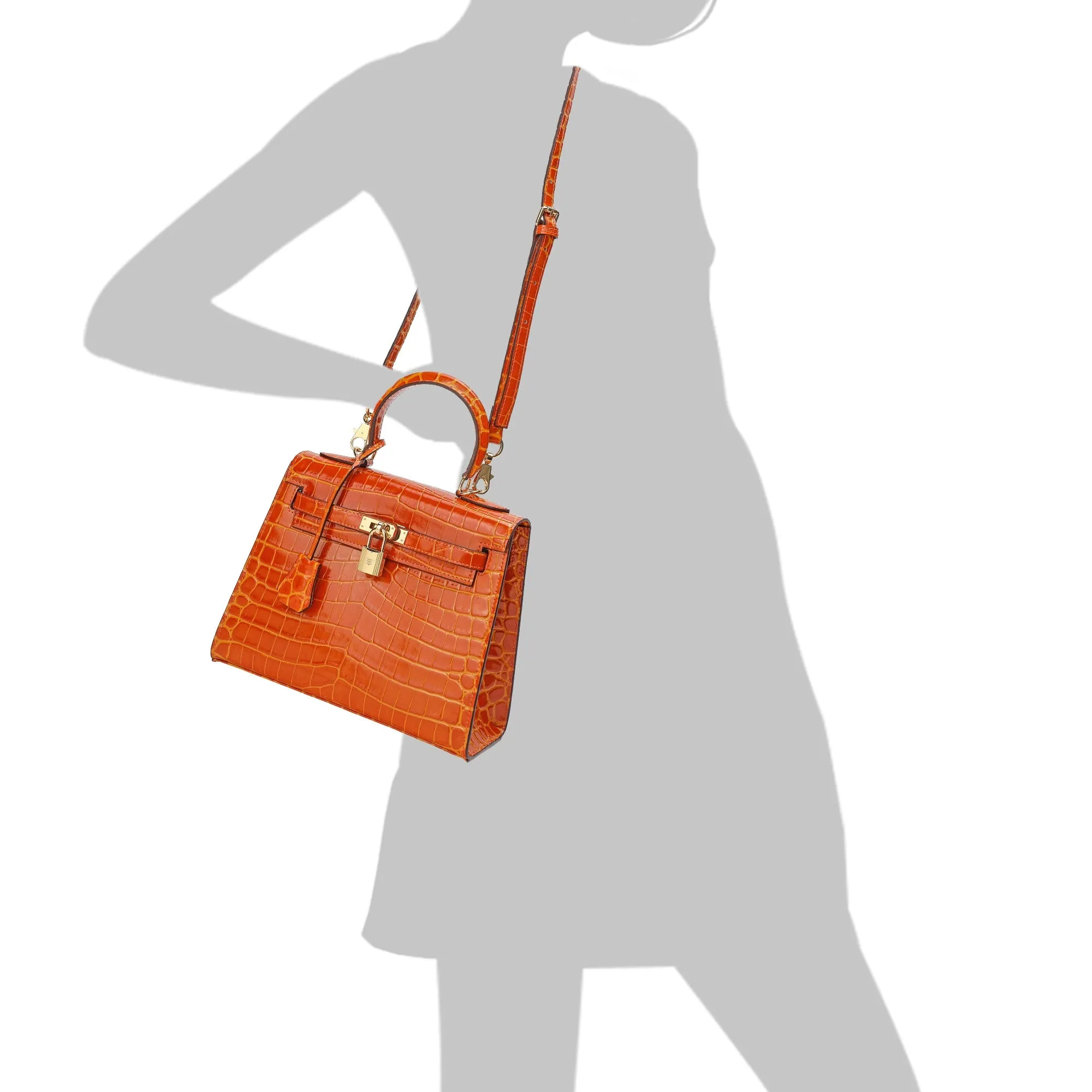 Tiffany & Fred Alligator Embossed Leather Grace Satchel