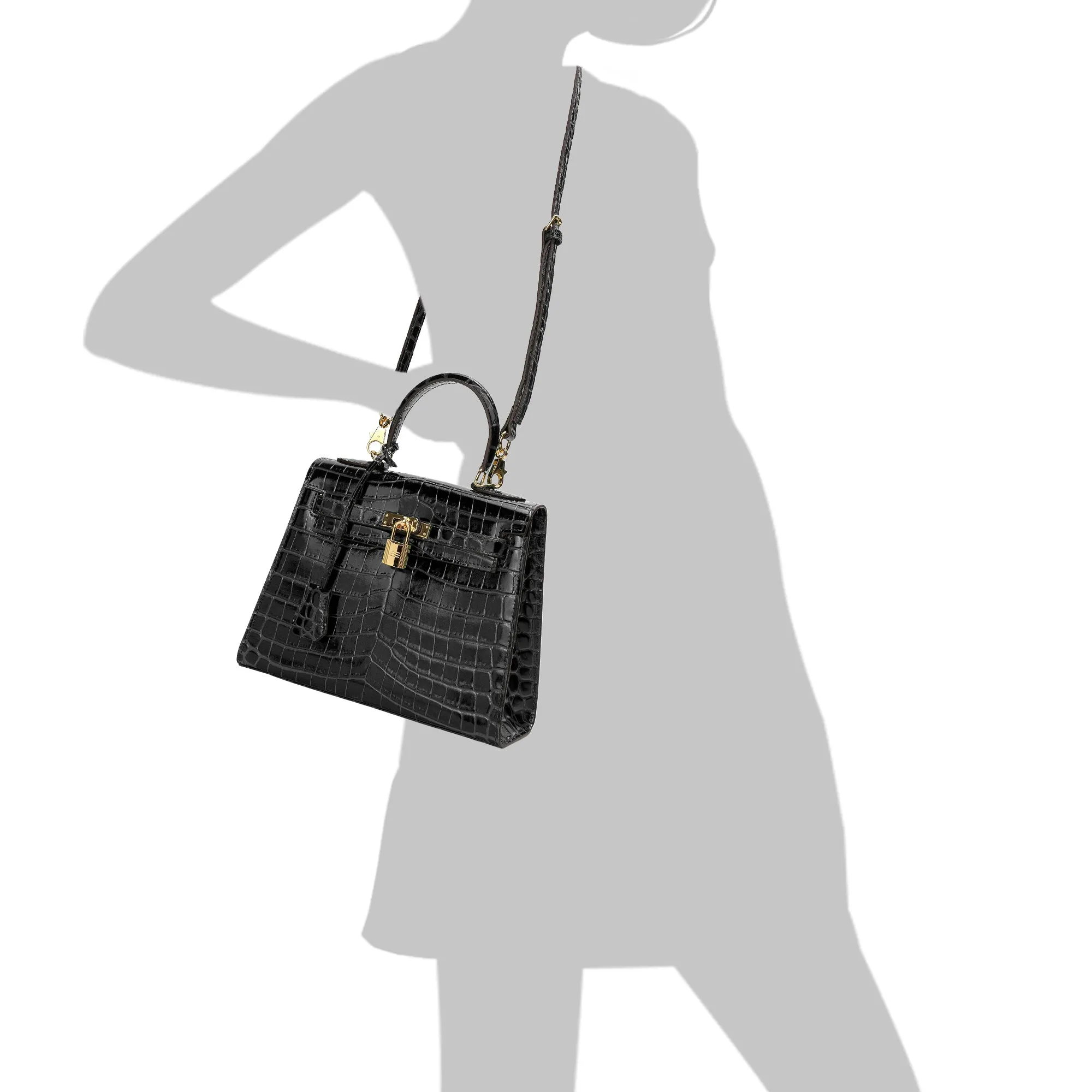 Tiffany & Fred Alligator Embossed Leather Grace Satchel