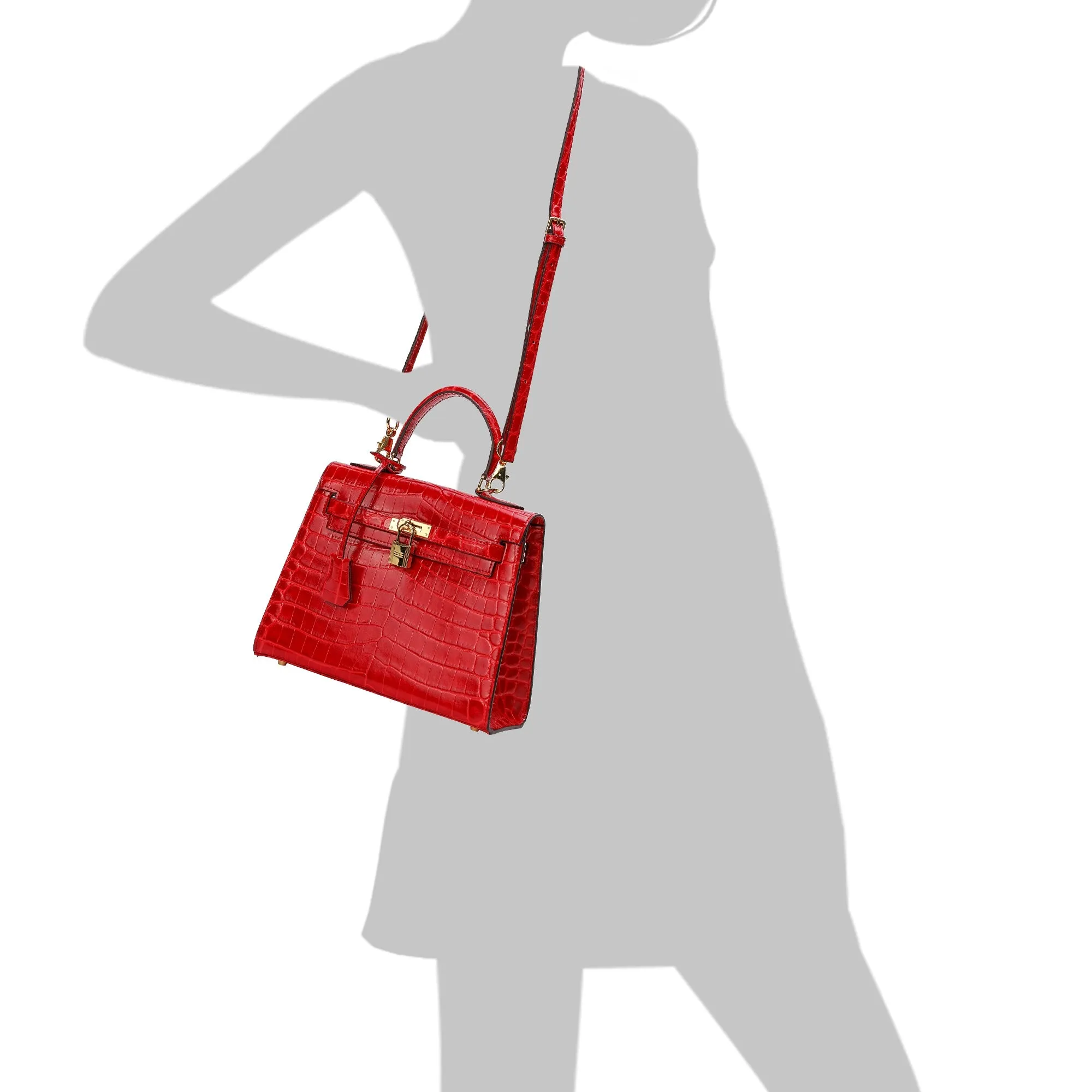 Tiffany & Fred Alligator Embossed Leather Grace Satchel