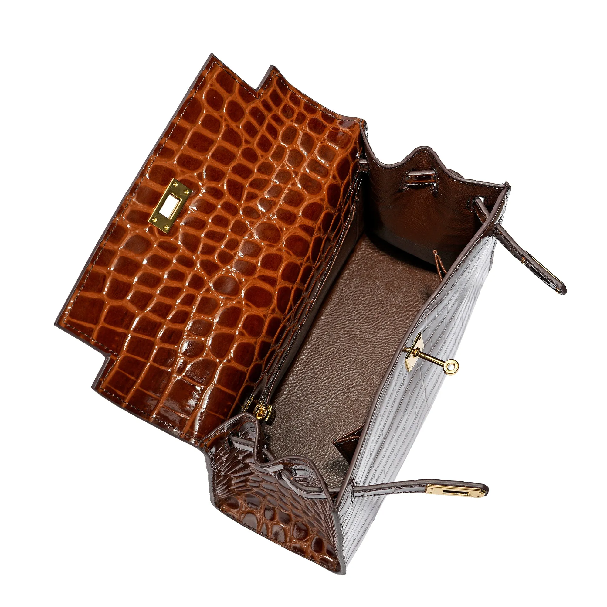 Tiffany & Fred Alligator Embossed Leather Grace Satchel