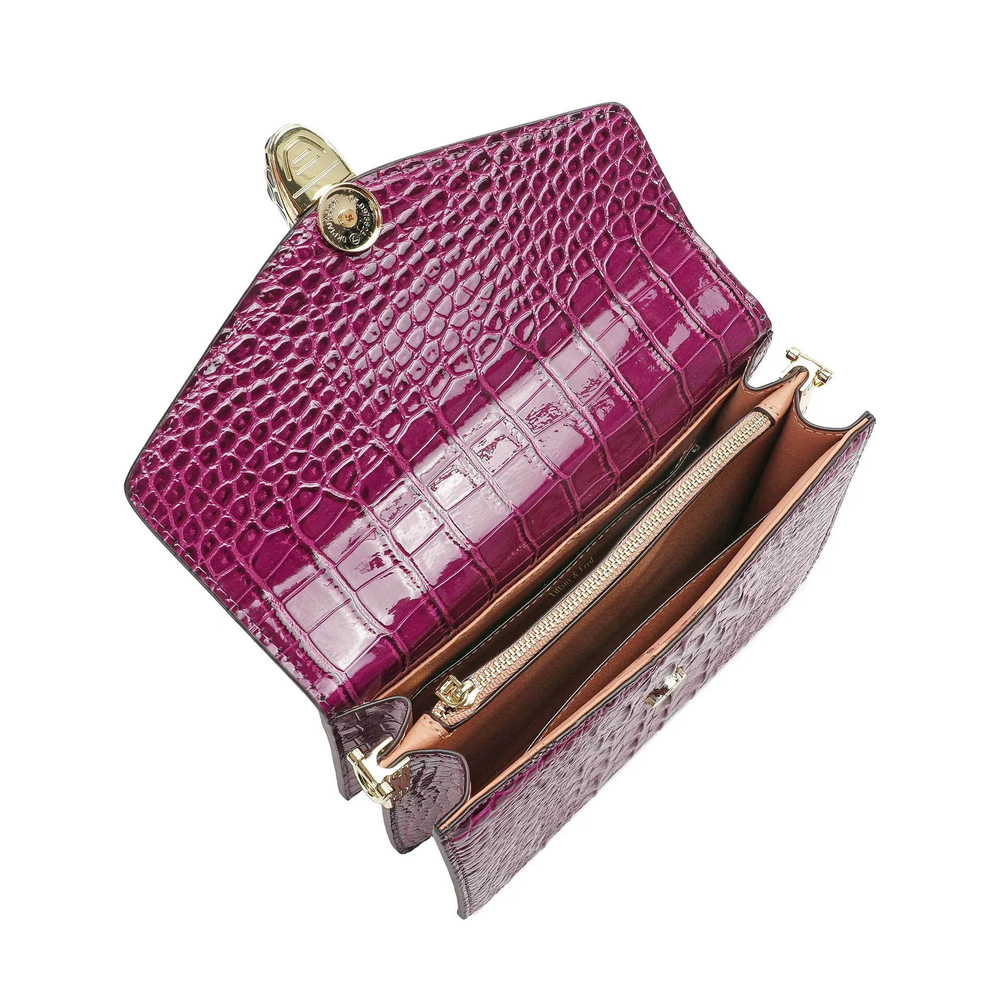 Tiffany & Fred Alligator Embossed Leather Top-handle Shoulder Bag