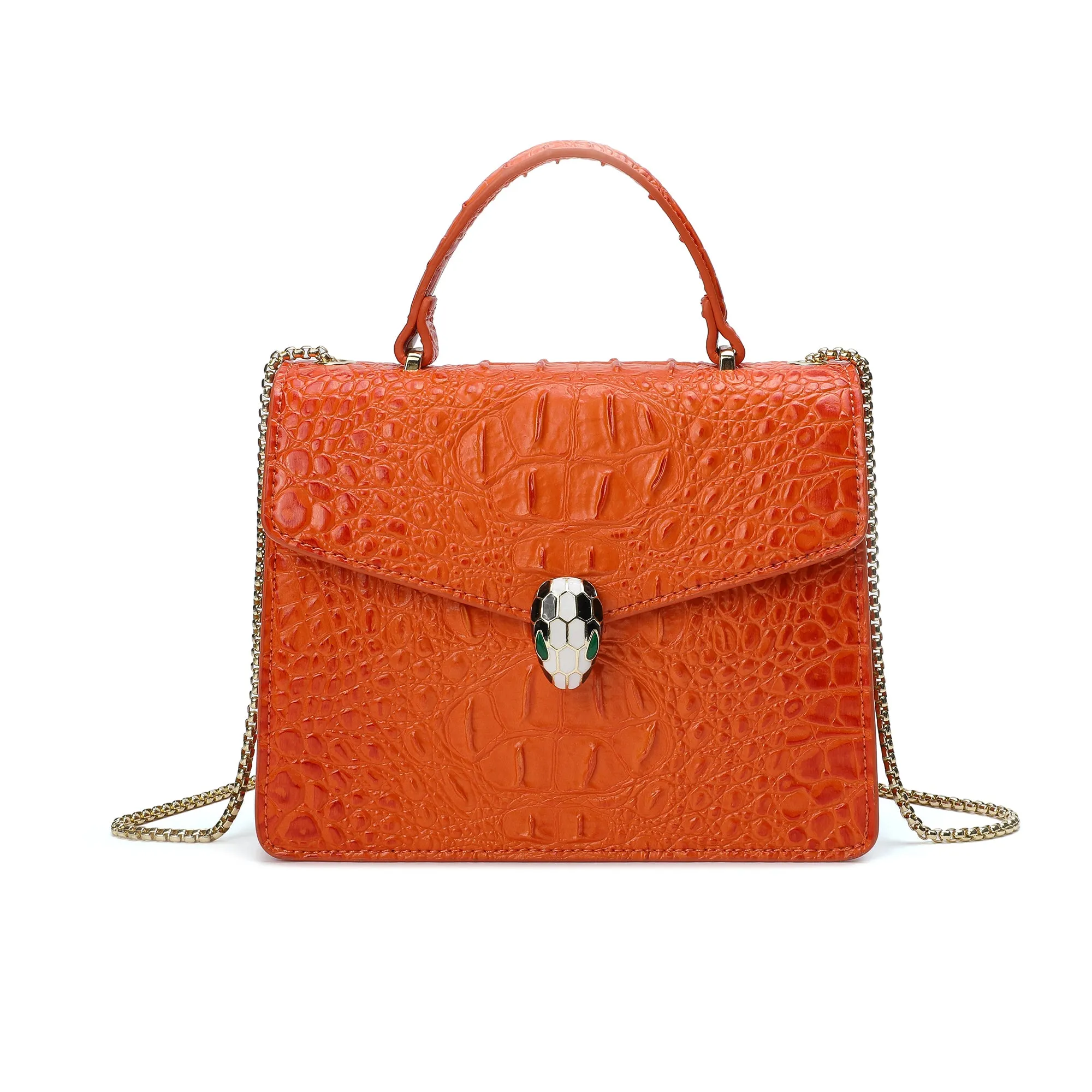 Tiffany & Fred Alligator Embossed Leather Top-handle Shoulder Bag