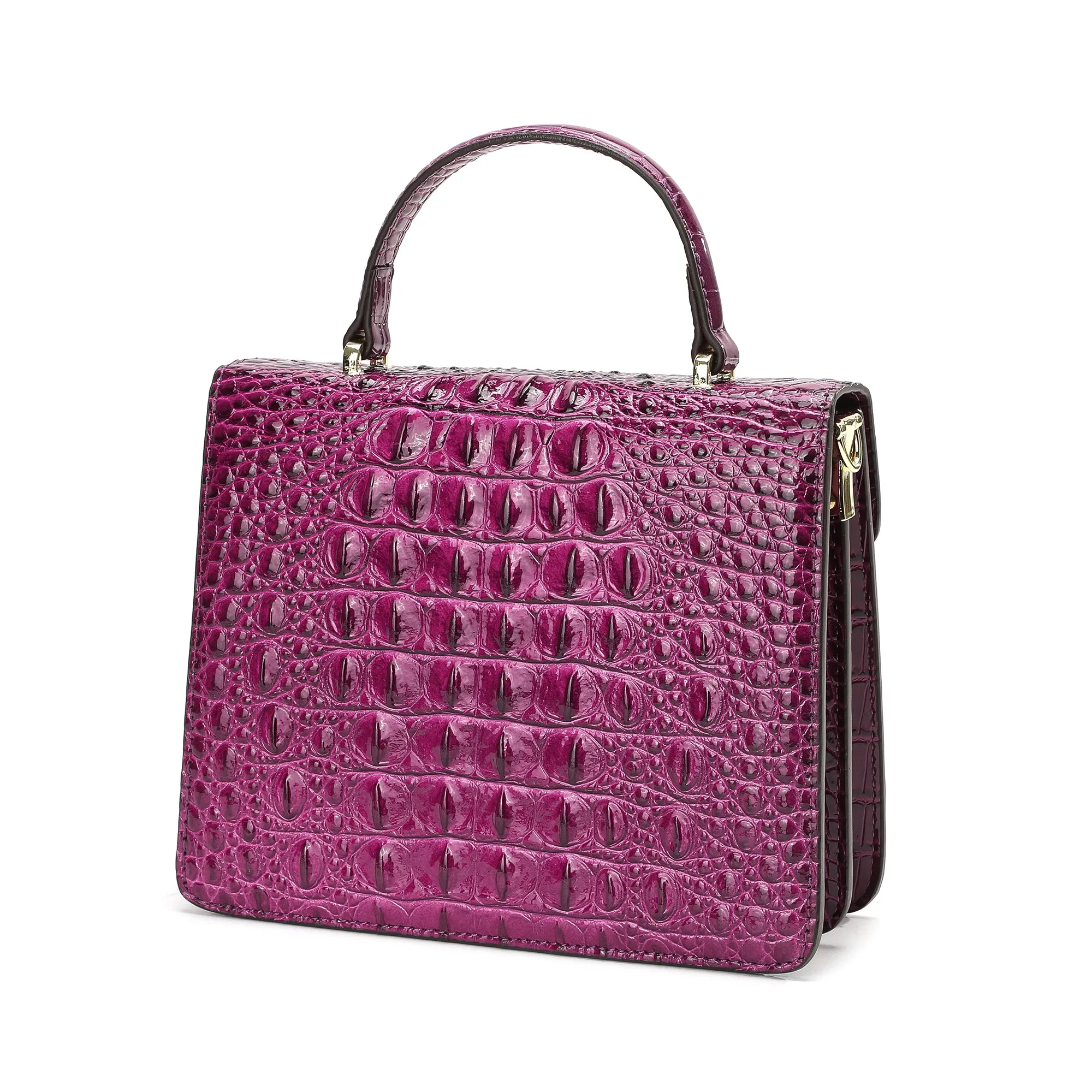 Tiffany & Fred Alligator Embossed Leather Top-handle Shoulder Bag