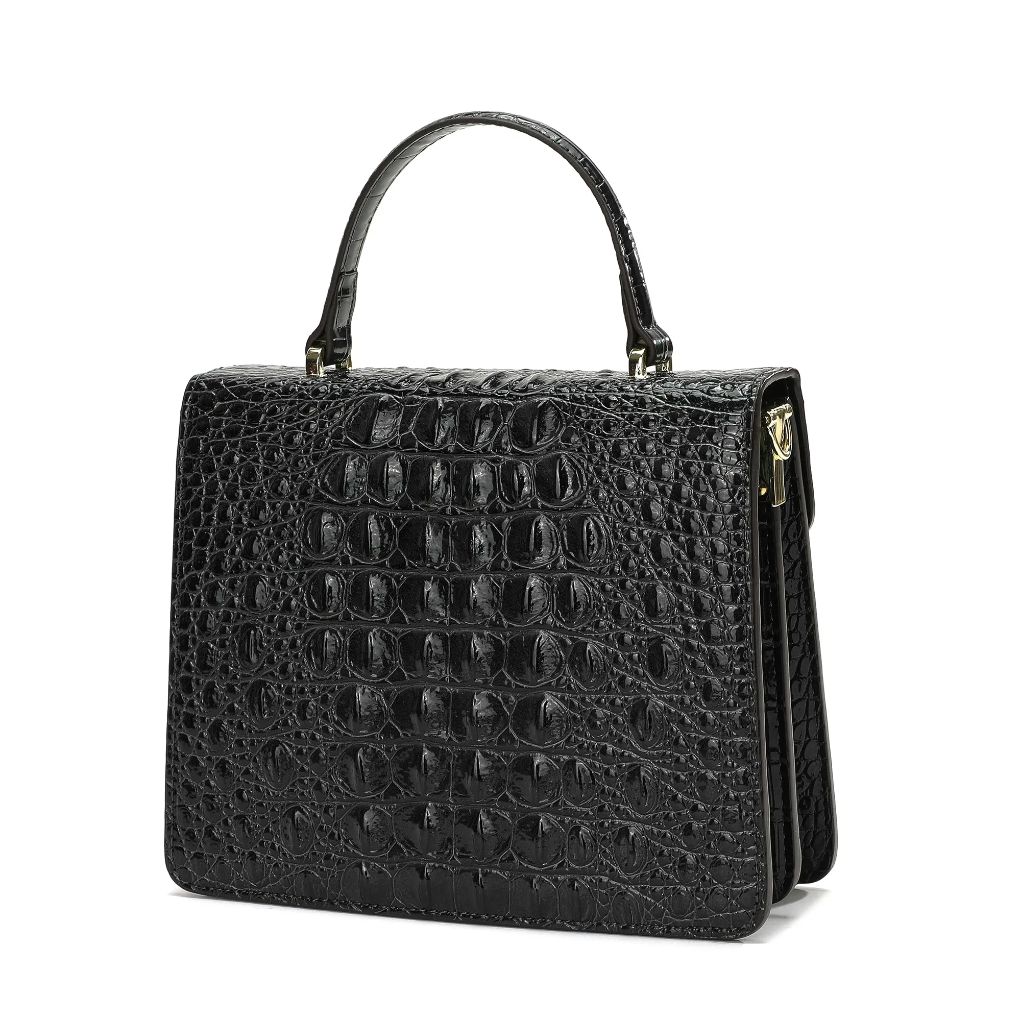 Tiffany & Fred Alligator Embossed Leather Top-handle Shoulder Bag