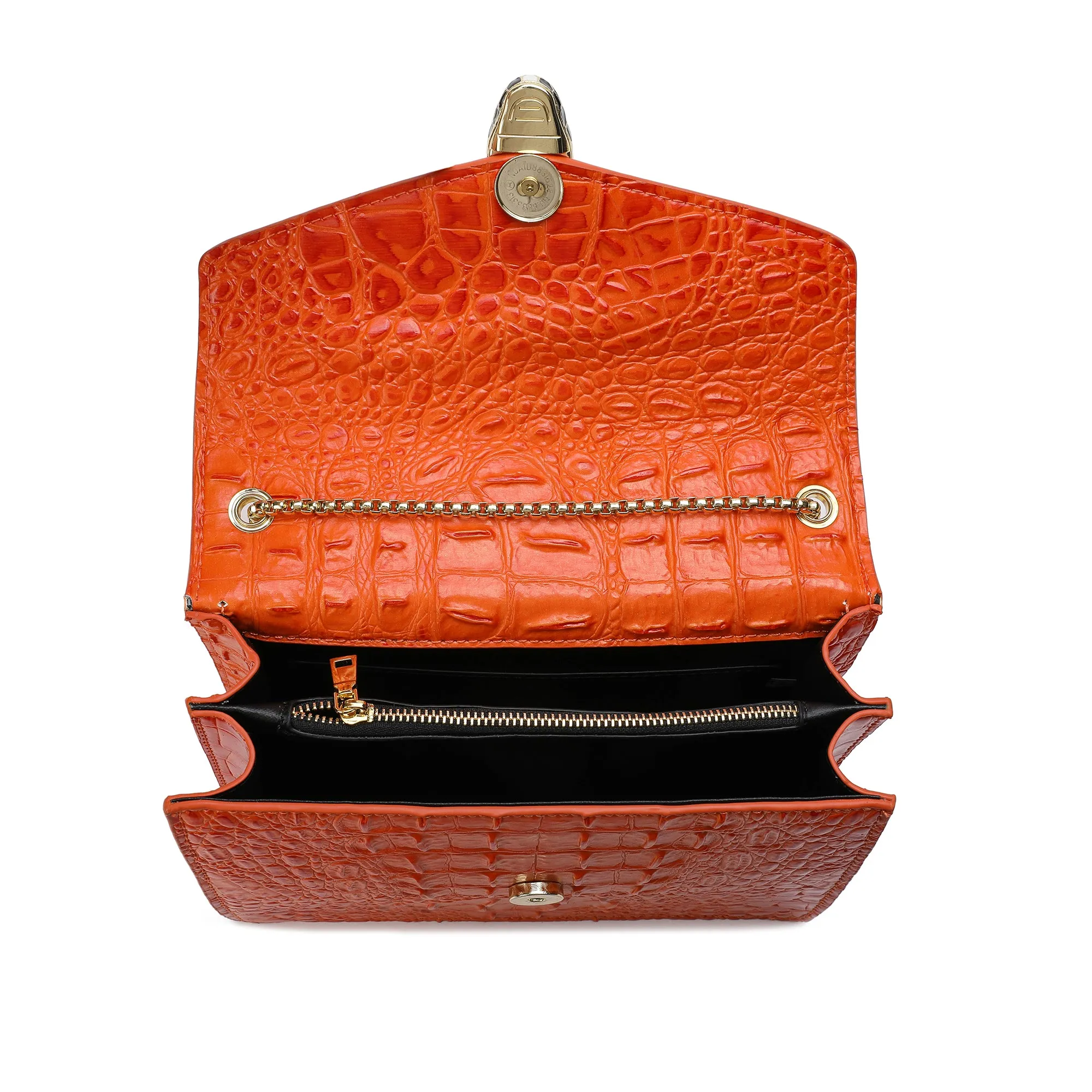 Tiffany & Fred Alligator Embossed Leather Top-handle Shoulder Bag