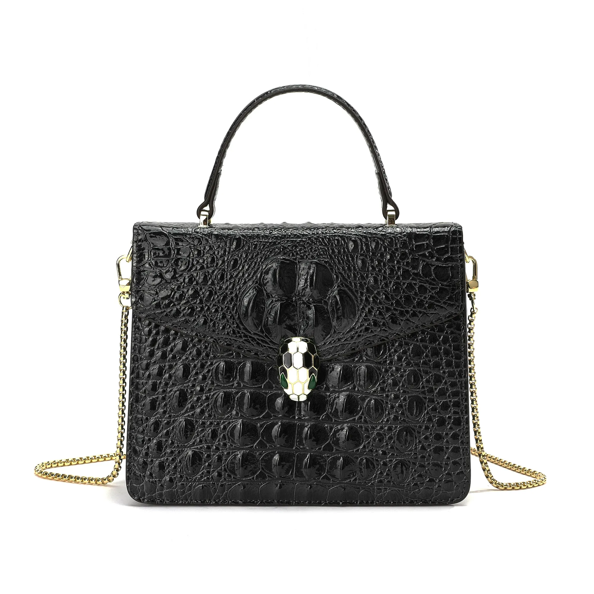 Tiffany & Fred Alligator Embossed Leather Top-handle Shoulder Bag