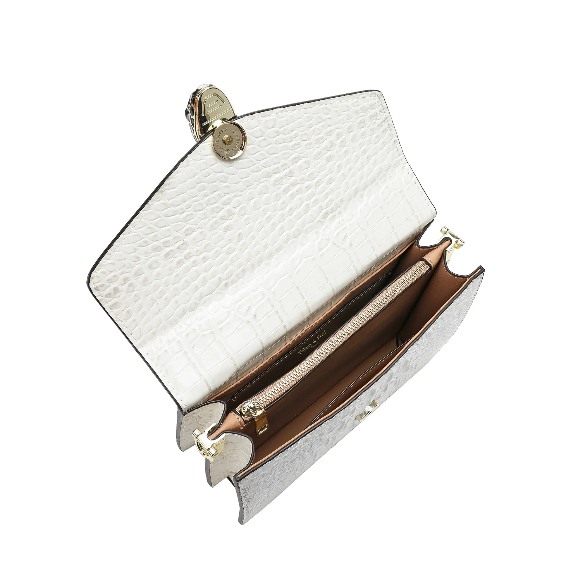 Tiffany & Fred Alligator Embossed Leather Top-handle Shoulder Bag
