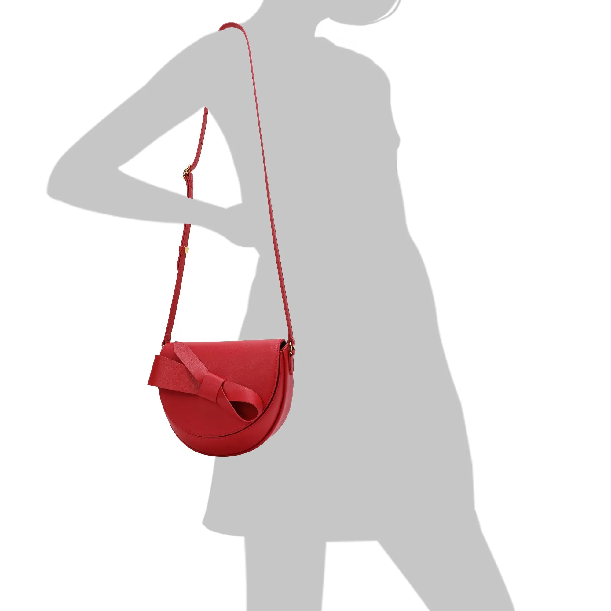 Tiffany & Fred  Front Bow Smooth Leather Shoulder Bag