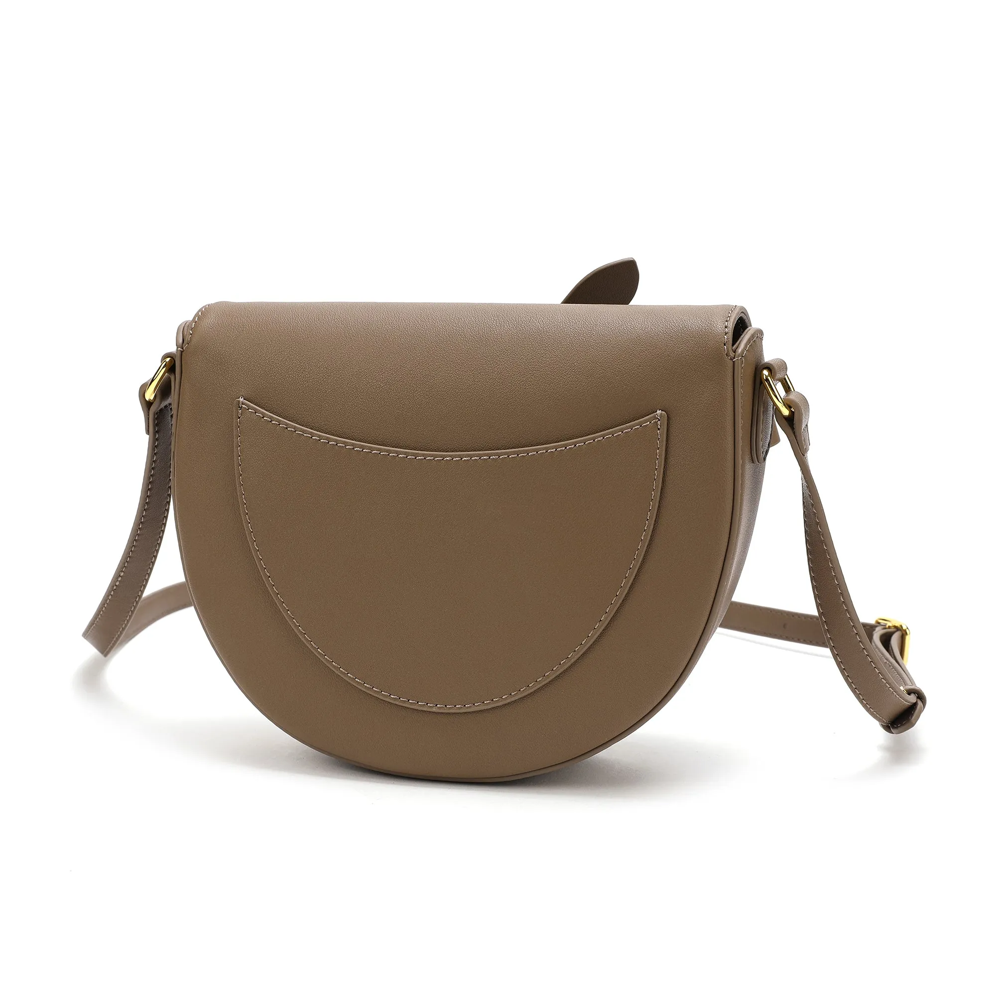 Tiffany & Fred  Front Bow Smooth Leather Shoulder Bag