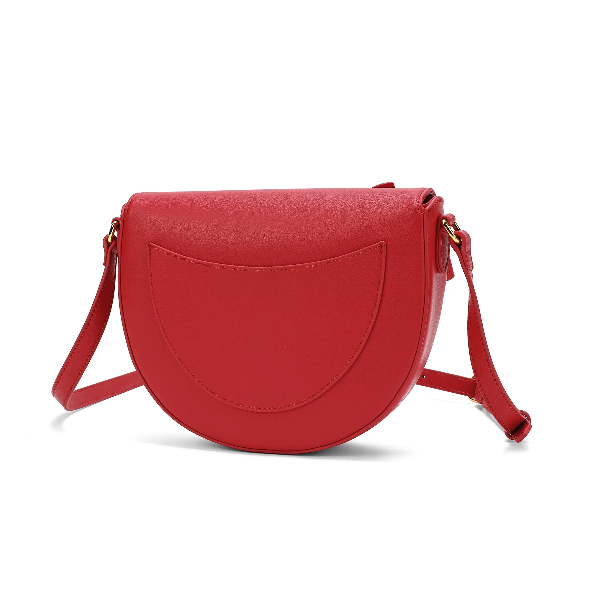Tiffany & Fred  Front Bow Smooth Leather Shoulder Bag