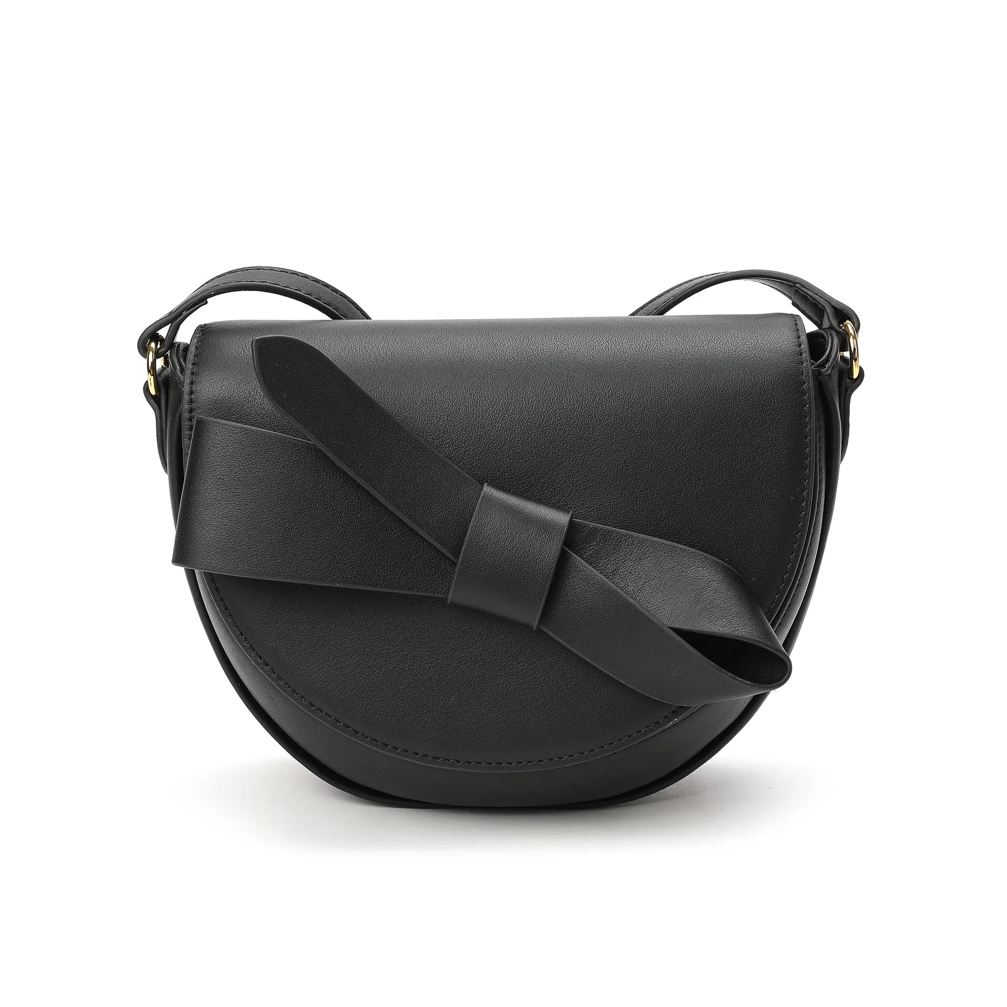 Tiffany & Fred  Front Bow Smooth Leather Shoulder Bag