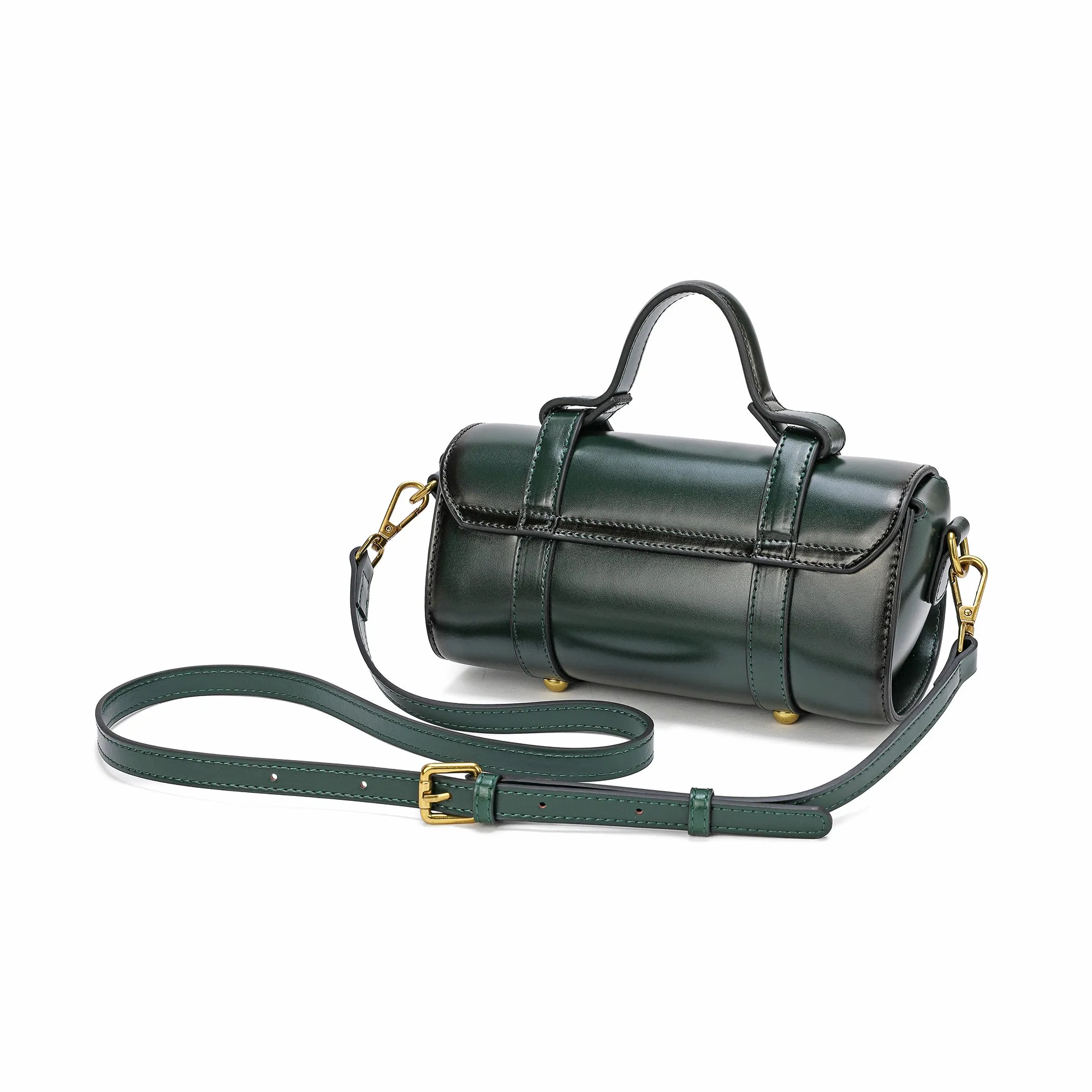 Tiffany & Fred Smooth Leather Barrel Shape Crossbow Bag