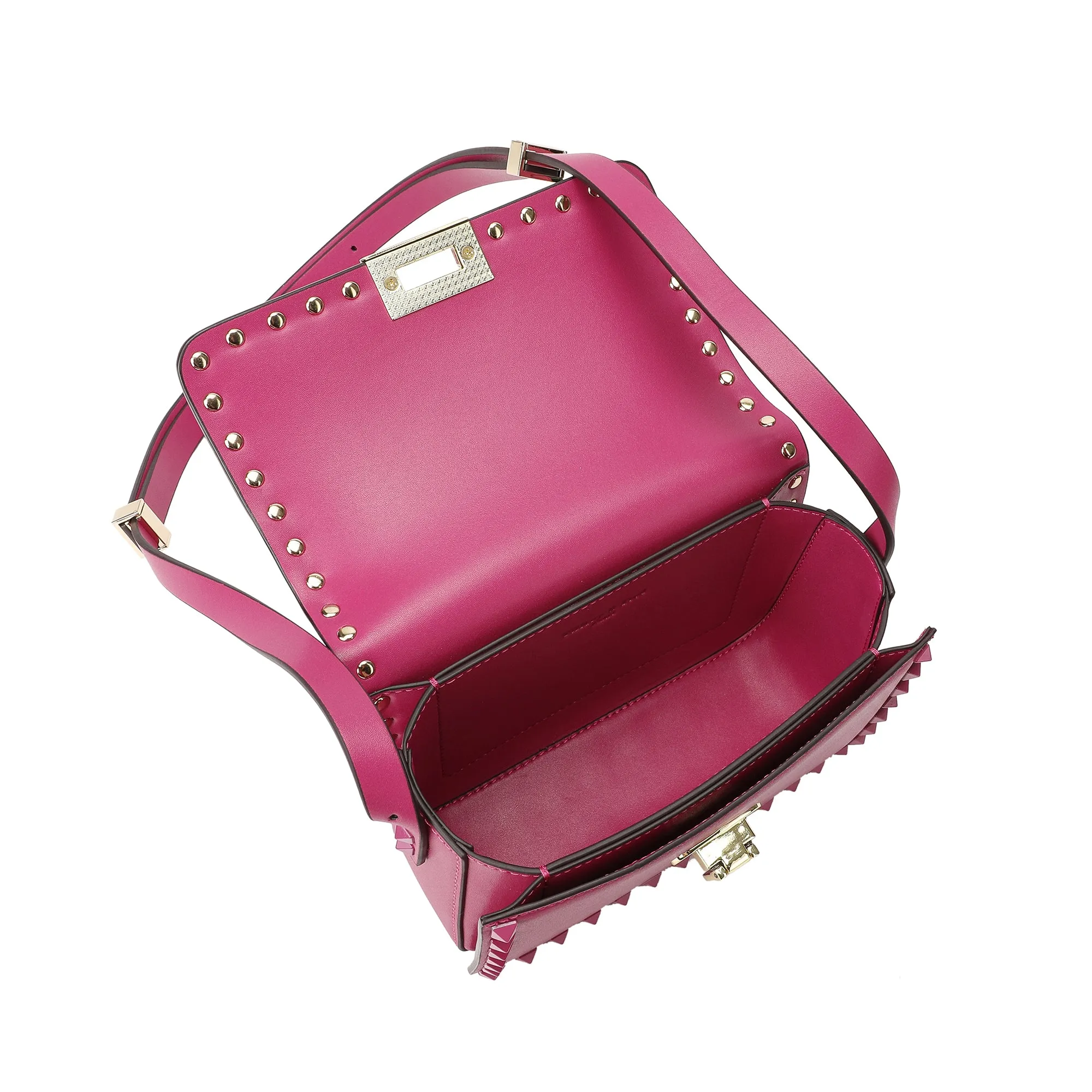 Tiffany & Fred Smooth Leather Studded Foldover Shoulder